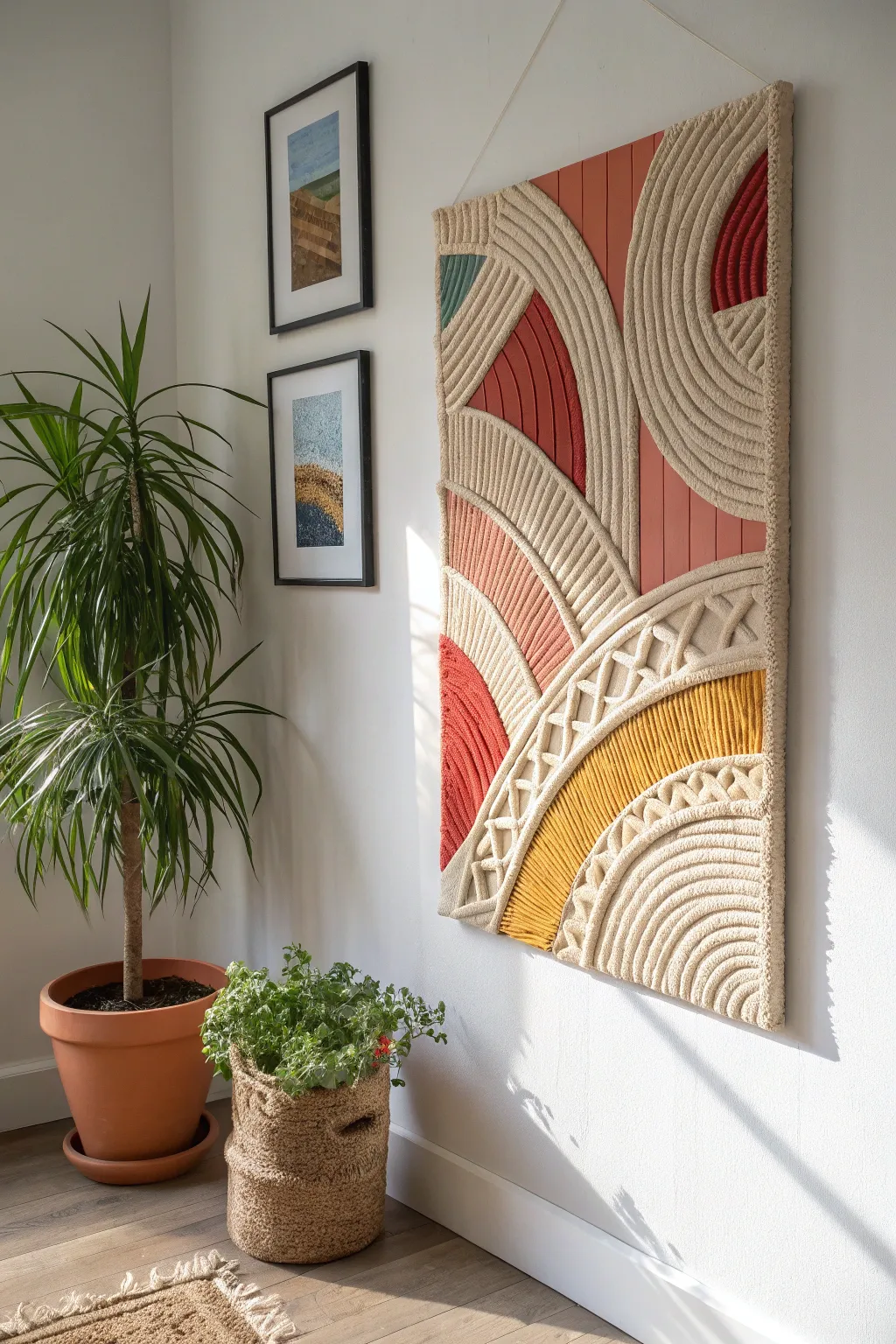 Transform your space with this captivating cardboard wall art — where creativity meets minimalism.