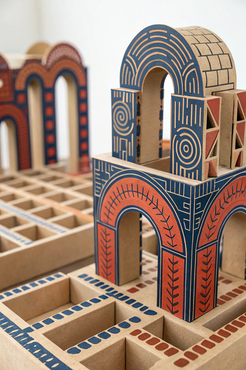 Discover the art of play with our architecturally inspired cardboard maze, where simplicity meets striking design.