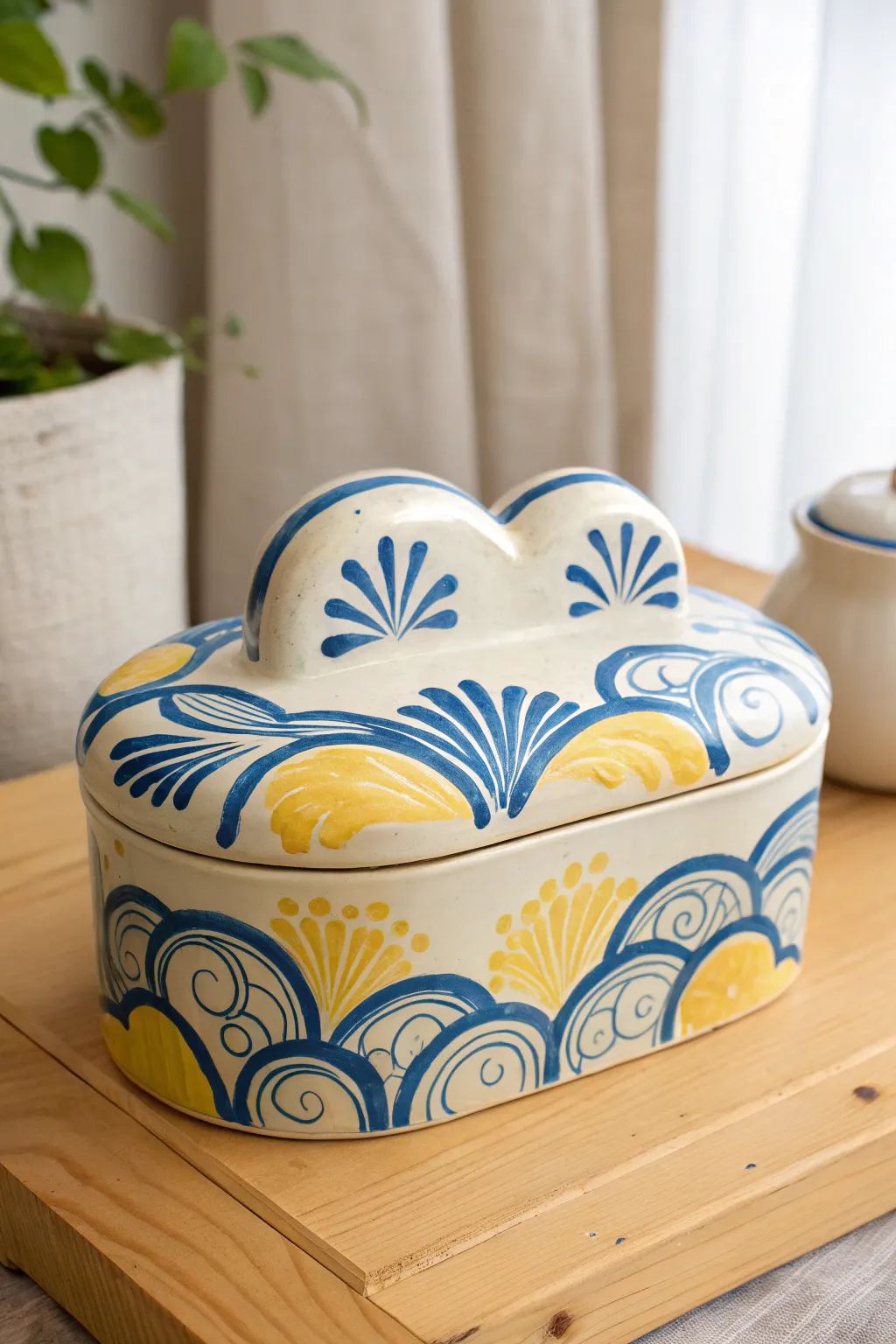 Add a touch of whimsy to your decor with this charming cloud-shaped ceramic box!
