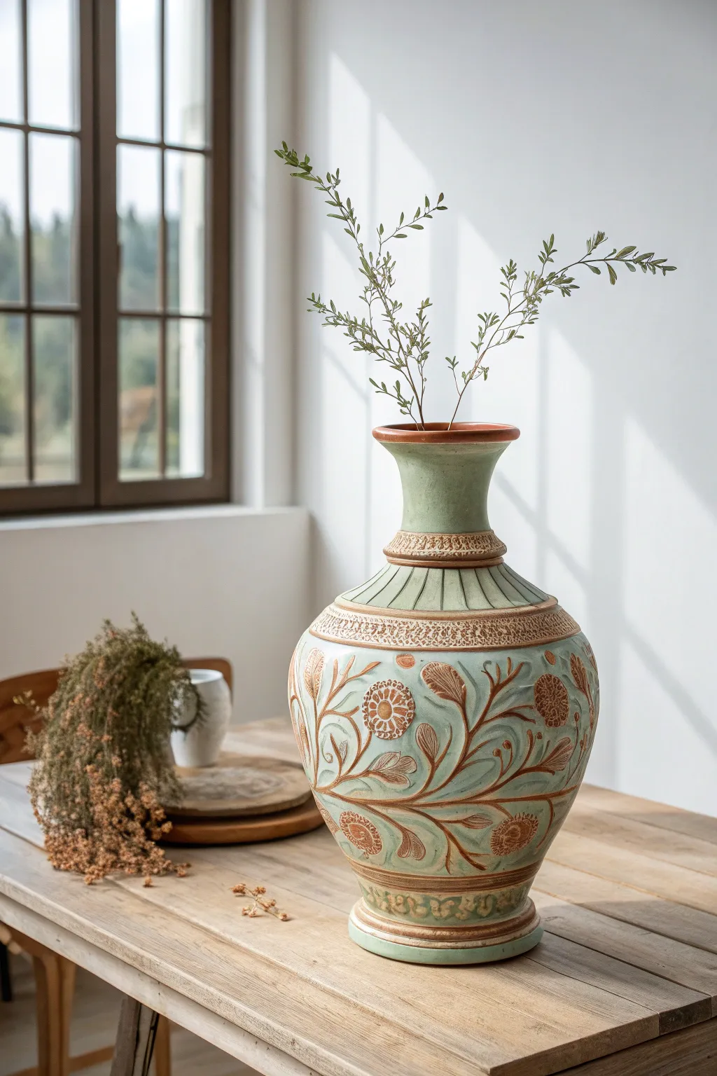 Discover the beauty in every detail with this intricately carved ceramic masterpiece.