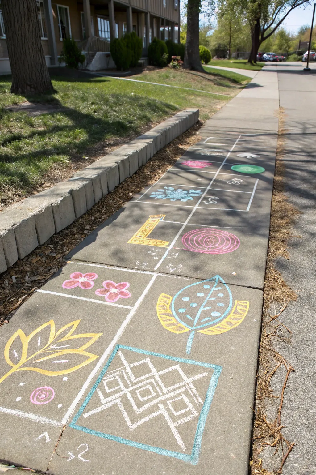 Transform your sidewalk into a vibrant playground with a stunning chalk obstacle course!