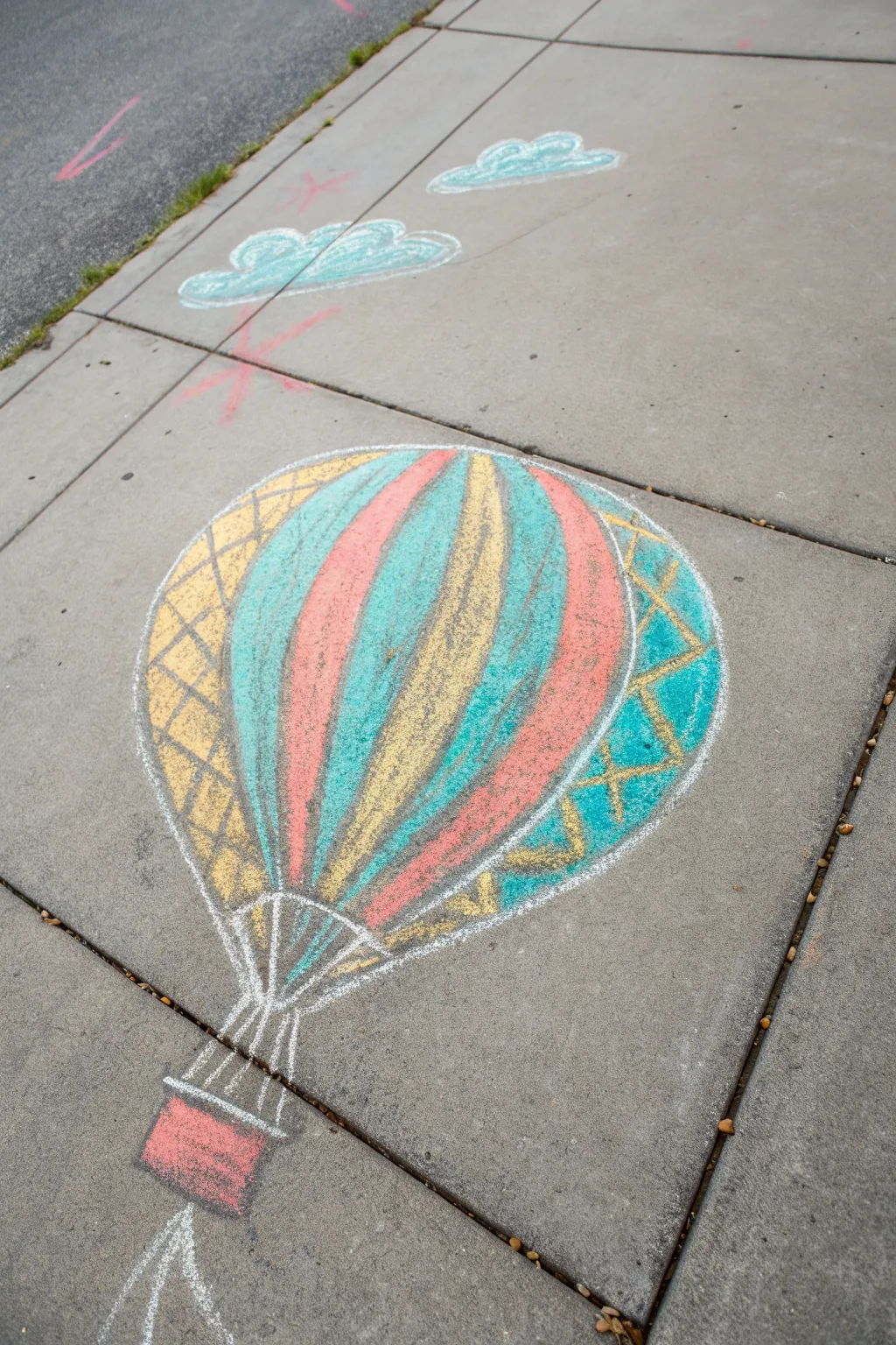 Up, up, and away! Let your imagination soar with this enchanting chalk balloon adventure.