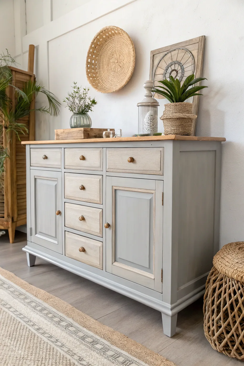 Elevate your dining space with a touch of two-tone magic and minimalist elegance.