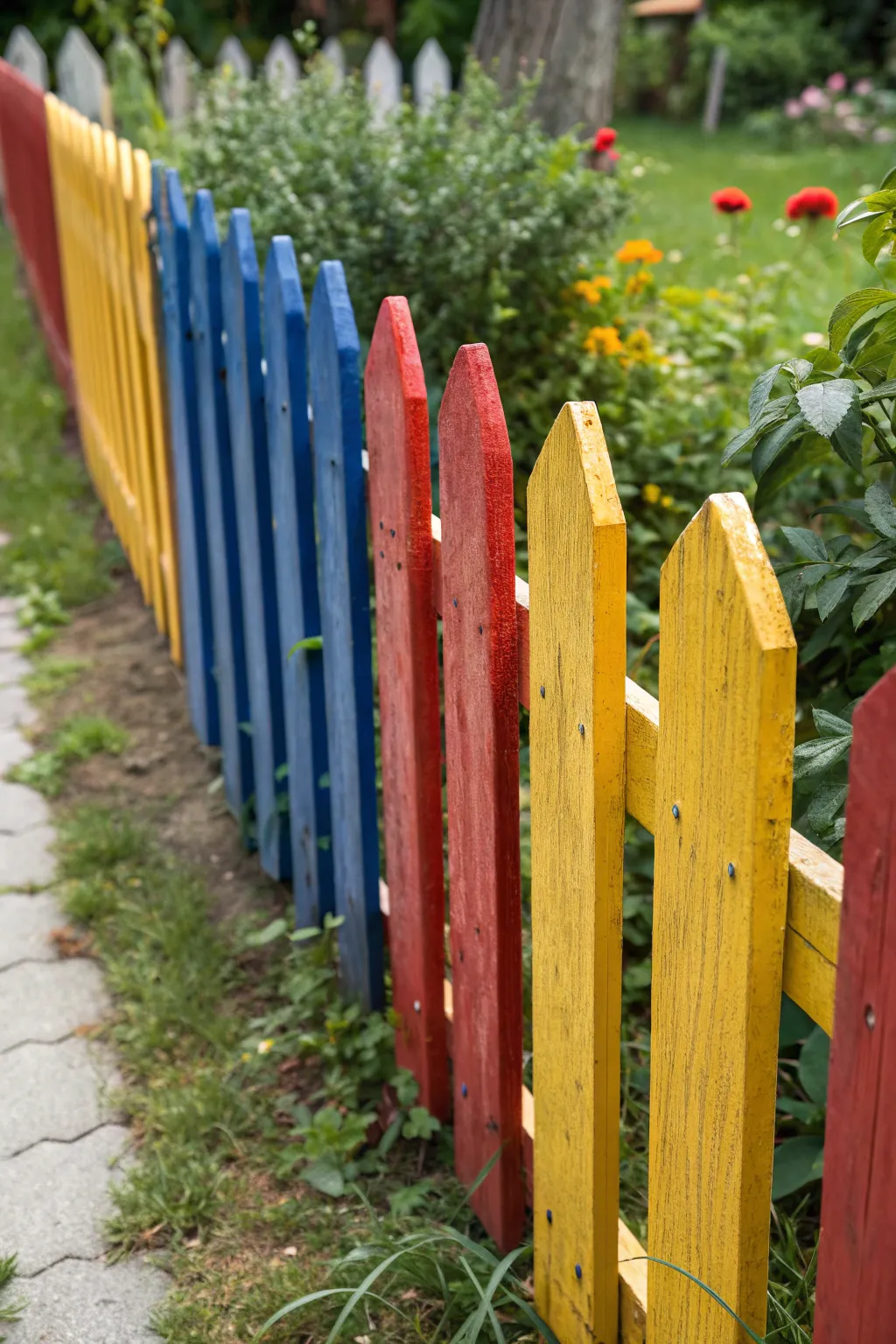 Transform your yard with a splash of creativity: DIY colorful picket fence.