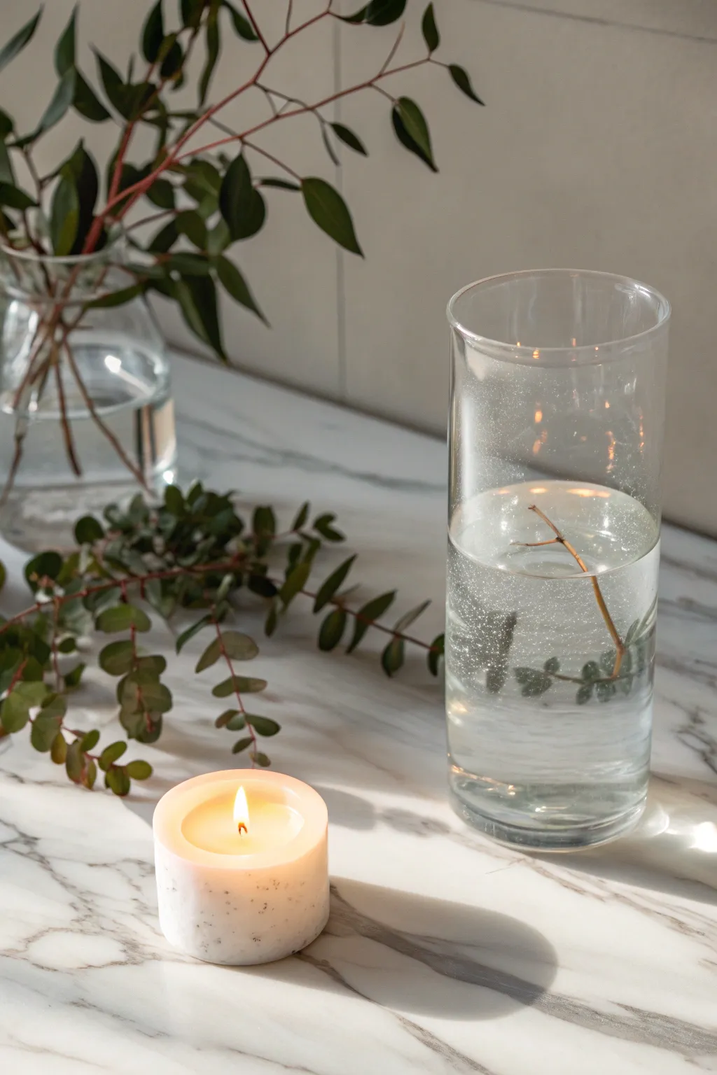 Transform your space with this simple yet stunning floating candle centerpiece, where minimalism meets serene beauty.