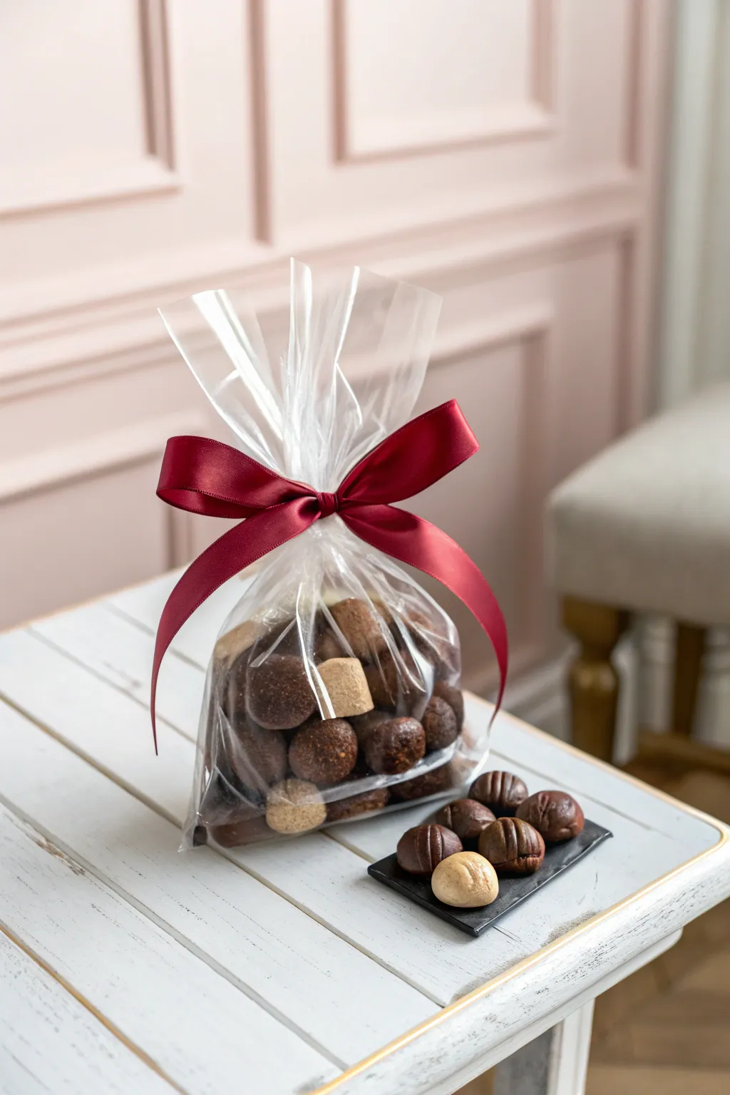 Add a touch of elegance to your party with these beautifully wrapped chocolate favors.