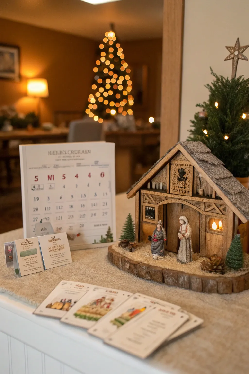 Scriptural-themed Advent calendar focusing on the Nativity.