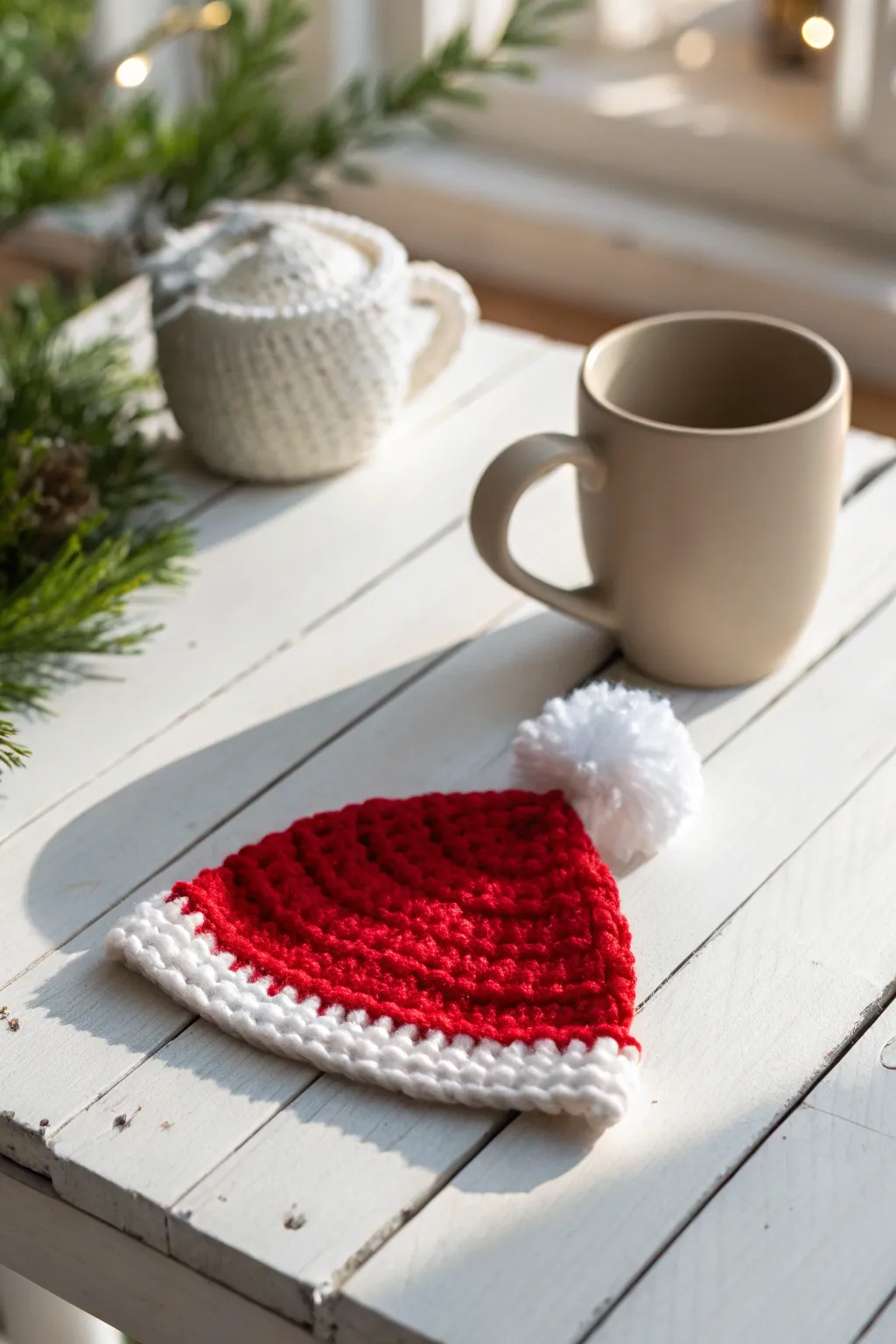 Add a festive touch to your table with handcrafted Santa hat coasters! 🎅✨