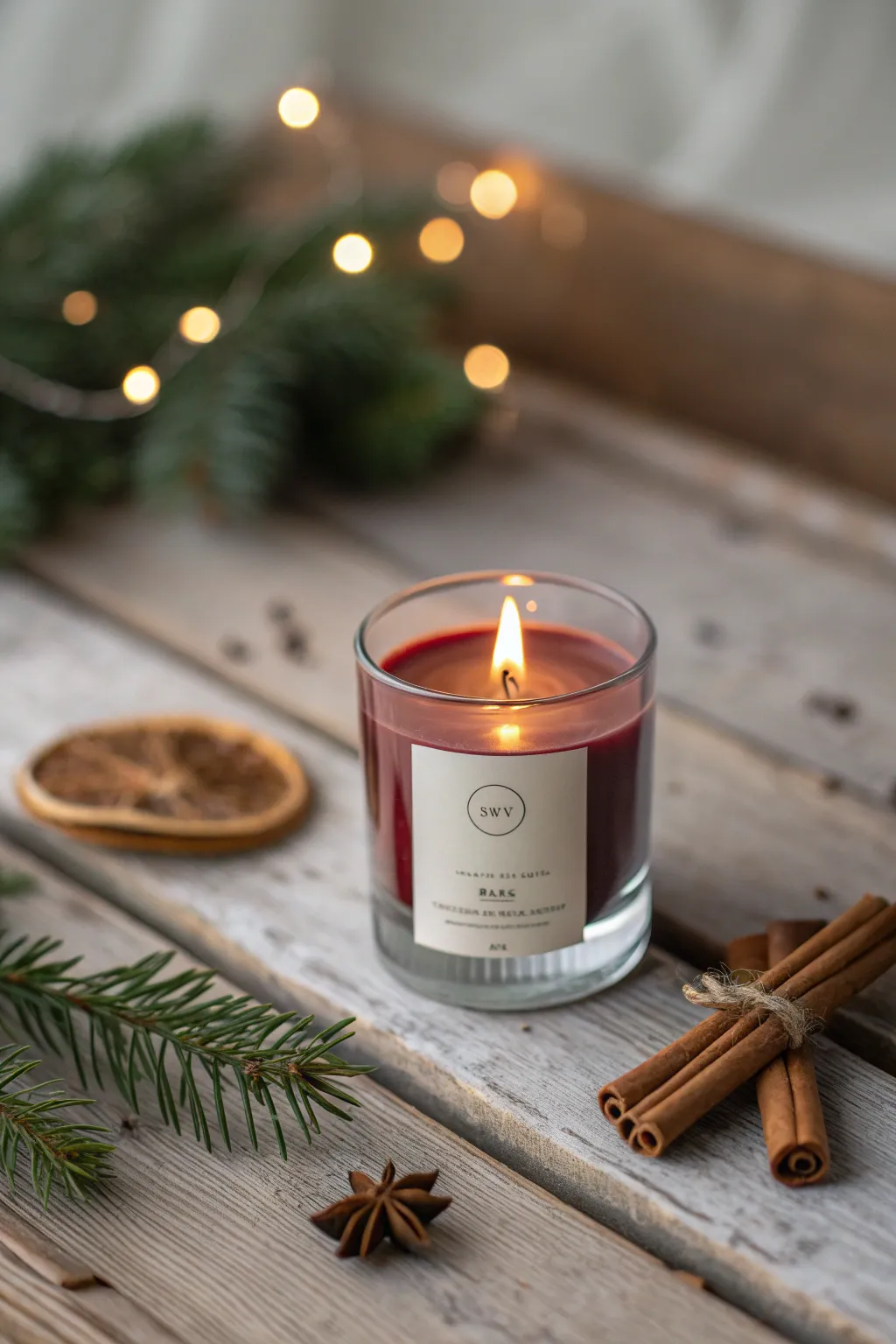 Warm your space with the cozy glow of holiday-scented candles, perfect for a festive touch.