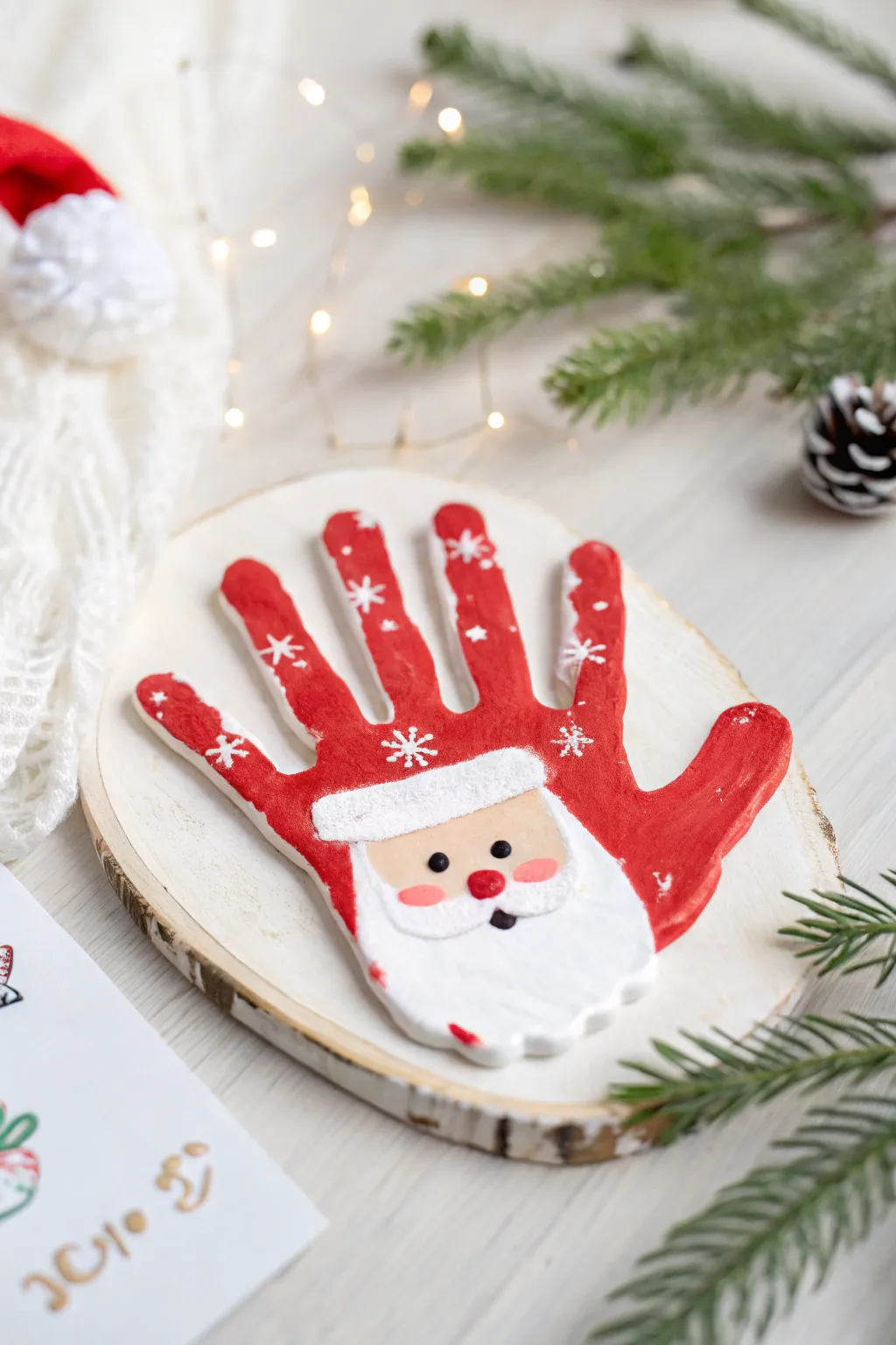 Capture the magic of Christmas with this adorable Santa handprint art—where tiny hands create big smiles!