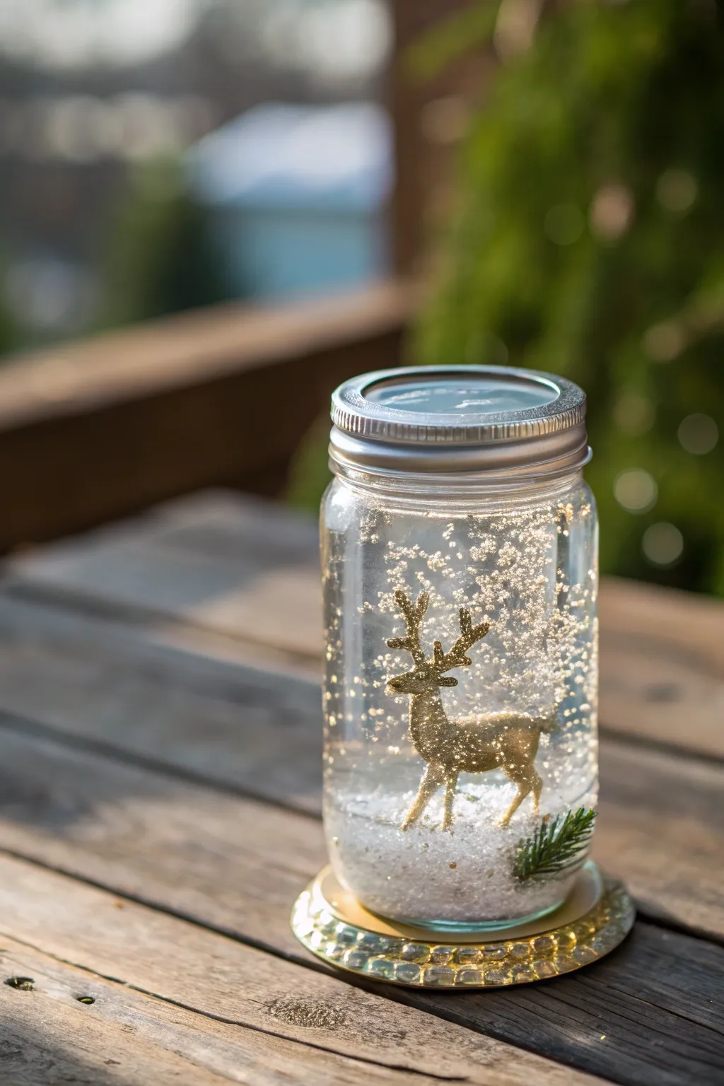 Capture the magic of a winter wonderland in a handcrafted mason jar snow globe.