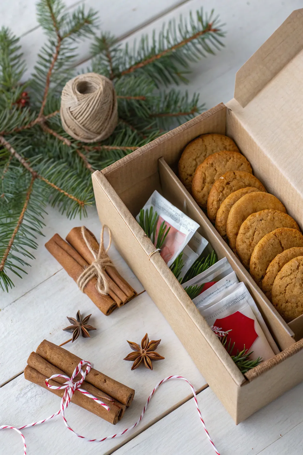 Spice up your winter evenings with a beautifully curated box of ginger snaps and spiced tea, blending Nordic simplicity with Boho warmth.