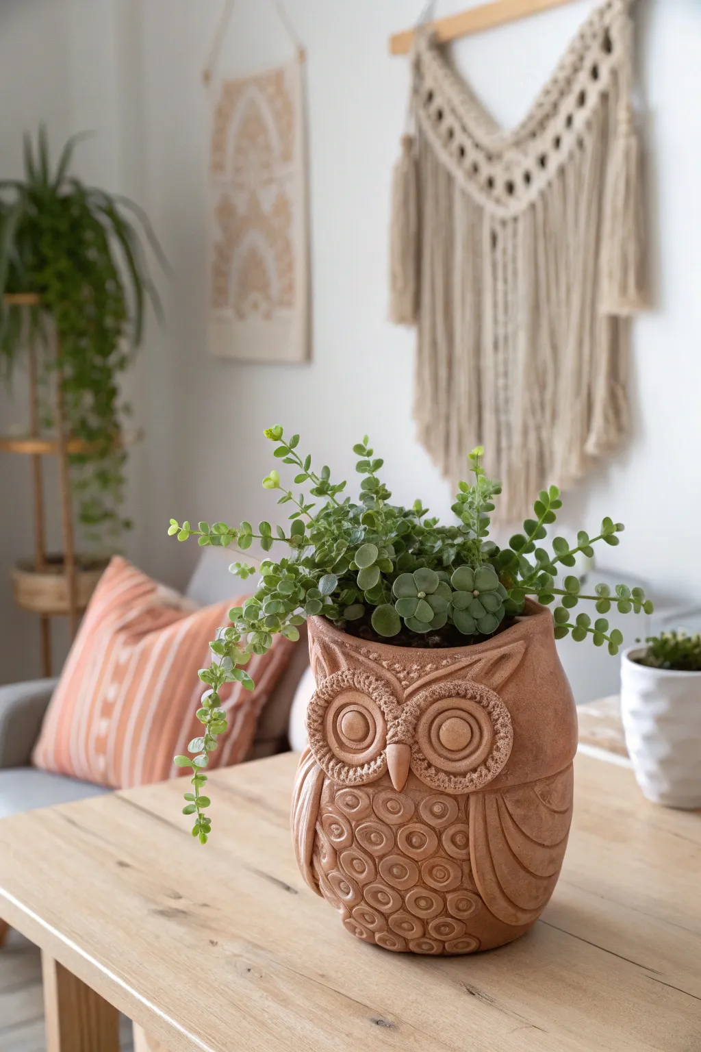 Charming Owl Planter: A perfect blend of playful design and natural beauty for your home.