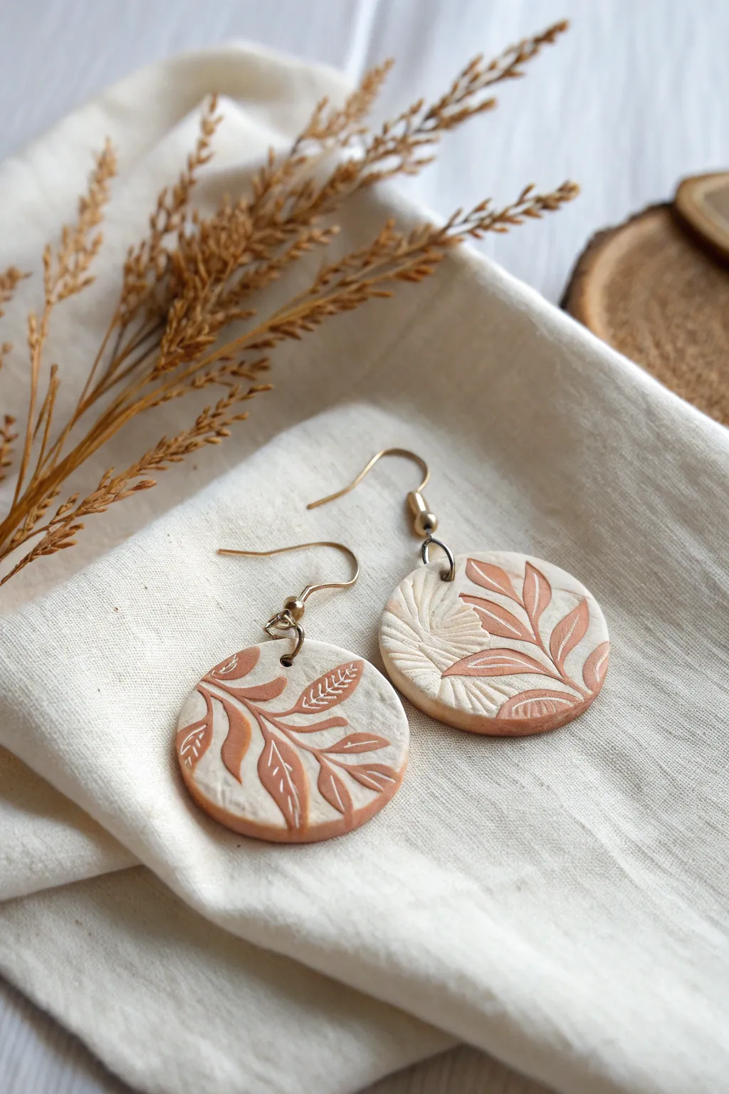 Embrace the beauty of texture with these handcrafted clay earrings, where simplicity meets artistry.