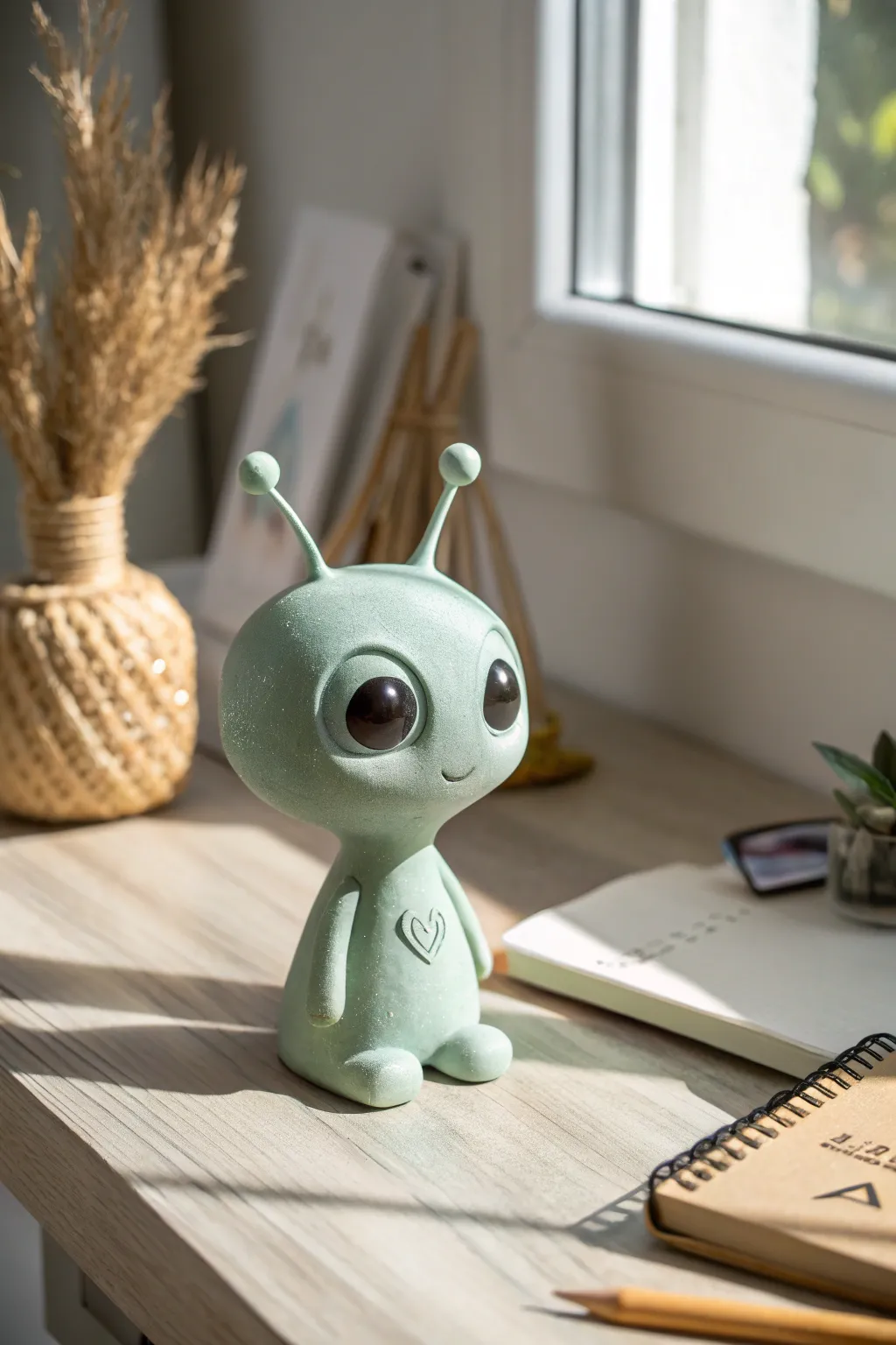 Meet your desk's new companion: a charming clay alien that inspires creativity and joy.