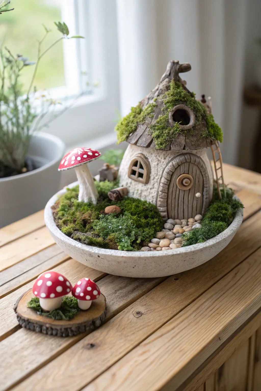 Add a sprinkle of magic to your garden with a handcrafted clay fairy garden ornament.