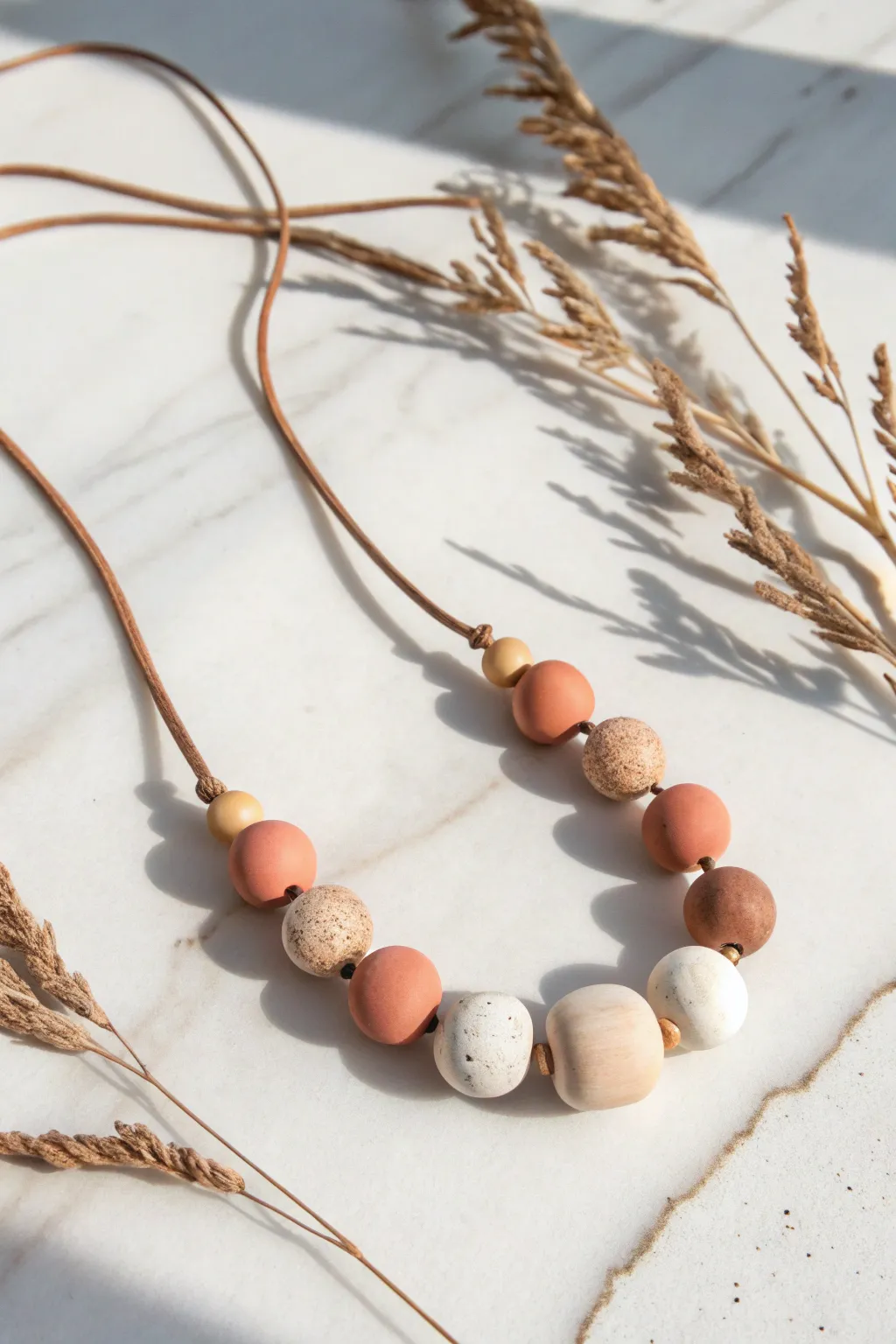 Elevate your style with a touch of nature—discover the beauty of mixed media clay necklaces.