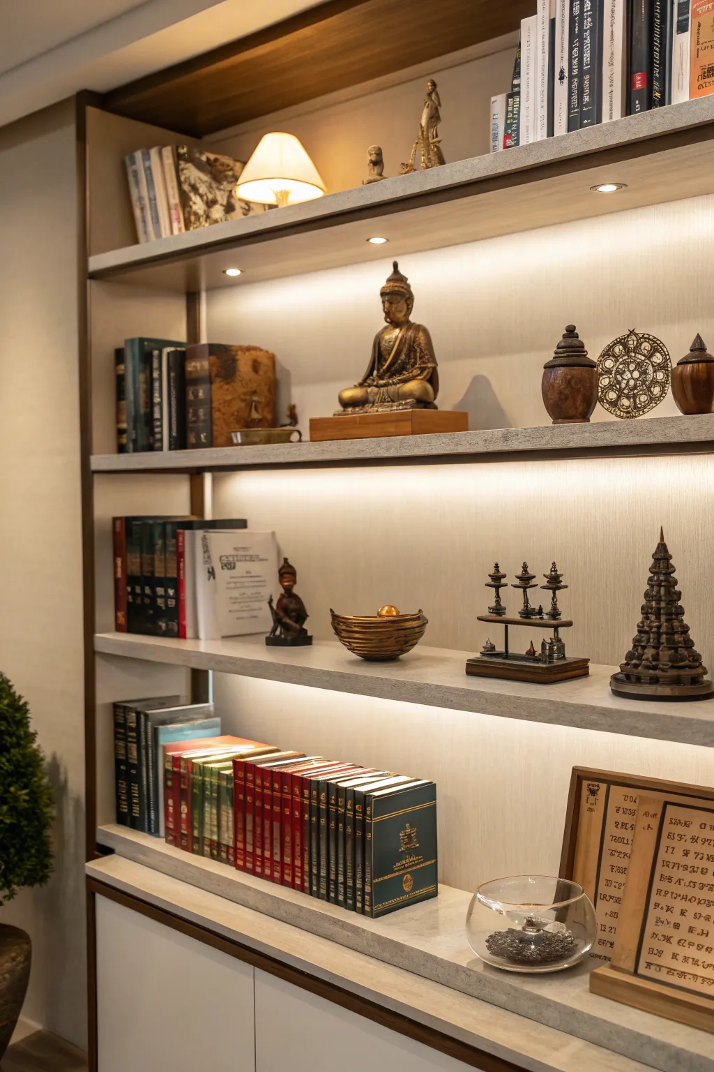 Merge literature and decor for a sophisticated look.