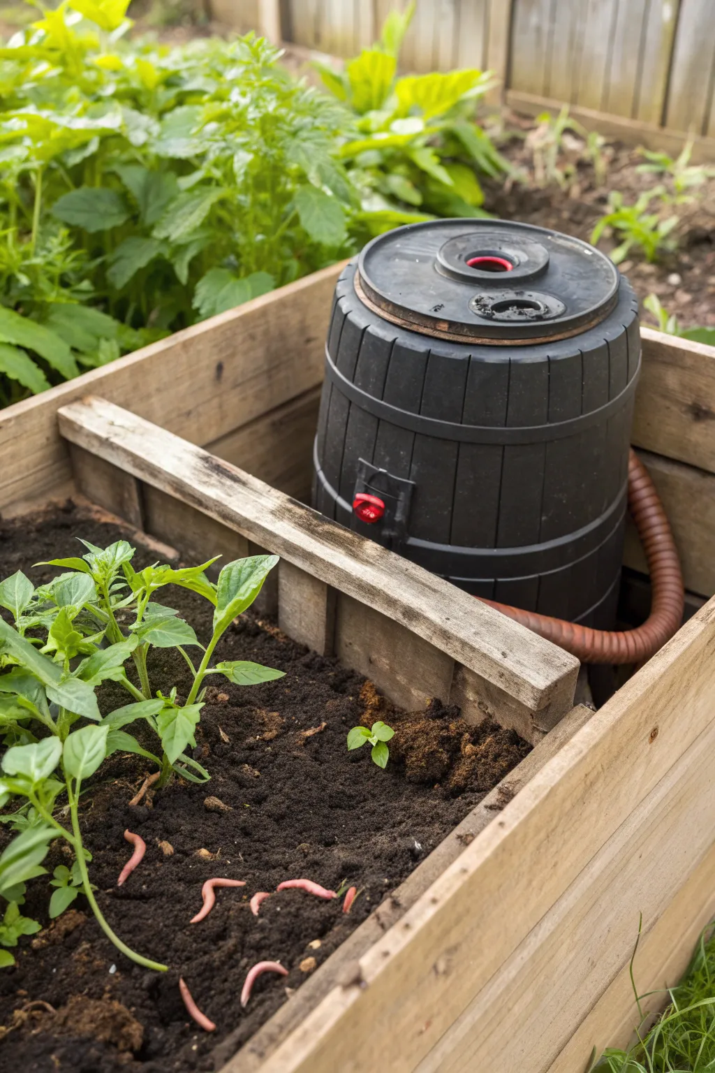 Transform your garden with an in-ground worm composter: where craftsmanship meets nature's recycling team!