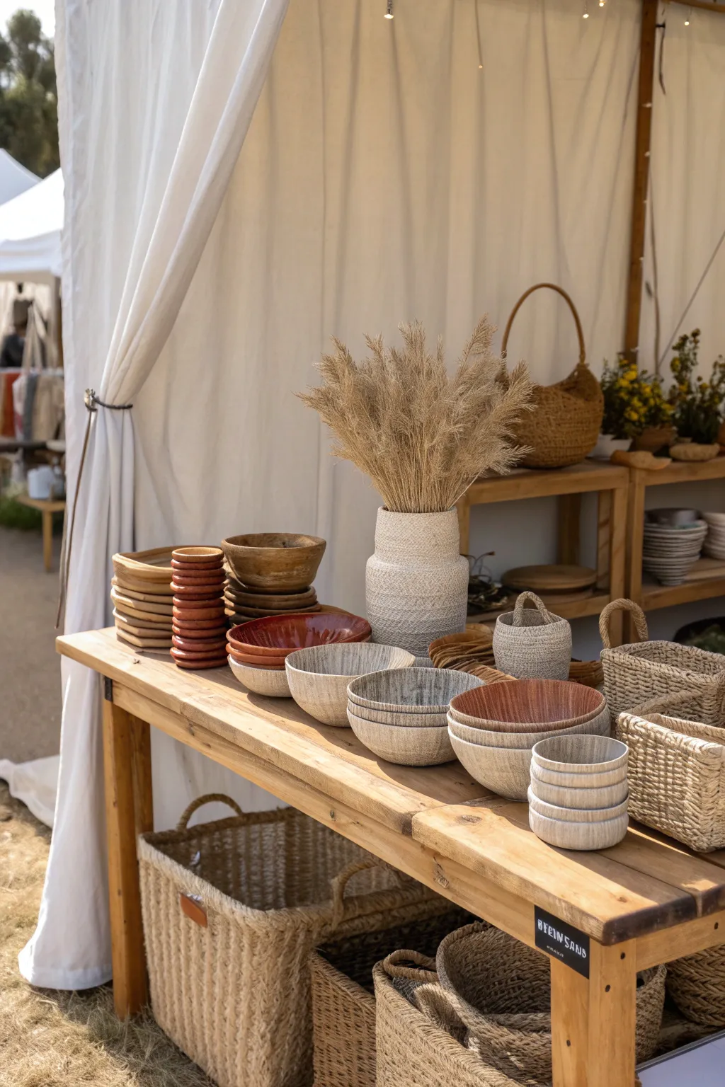 Elevate your shopping experience with thematic displays that blend Scandinavian simplicity and Boho charm. Discover the beauty in organized craftsmanship.