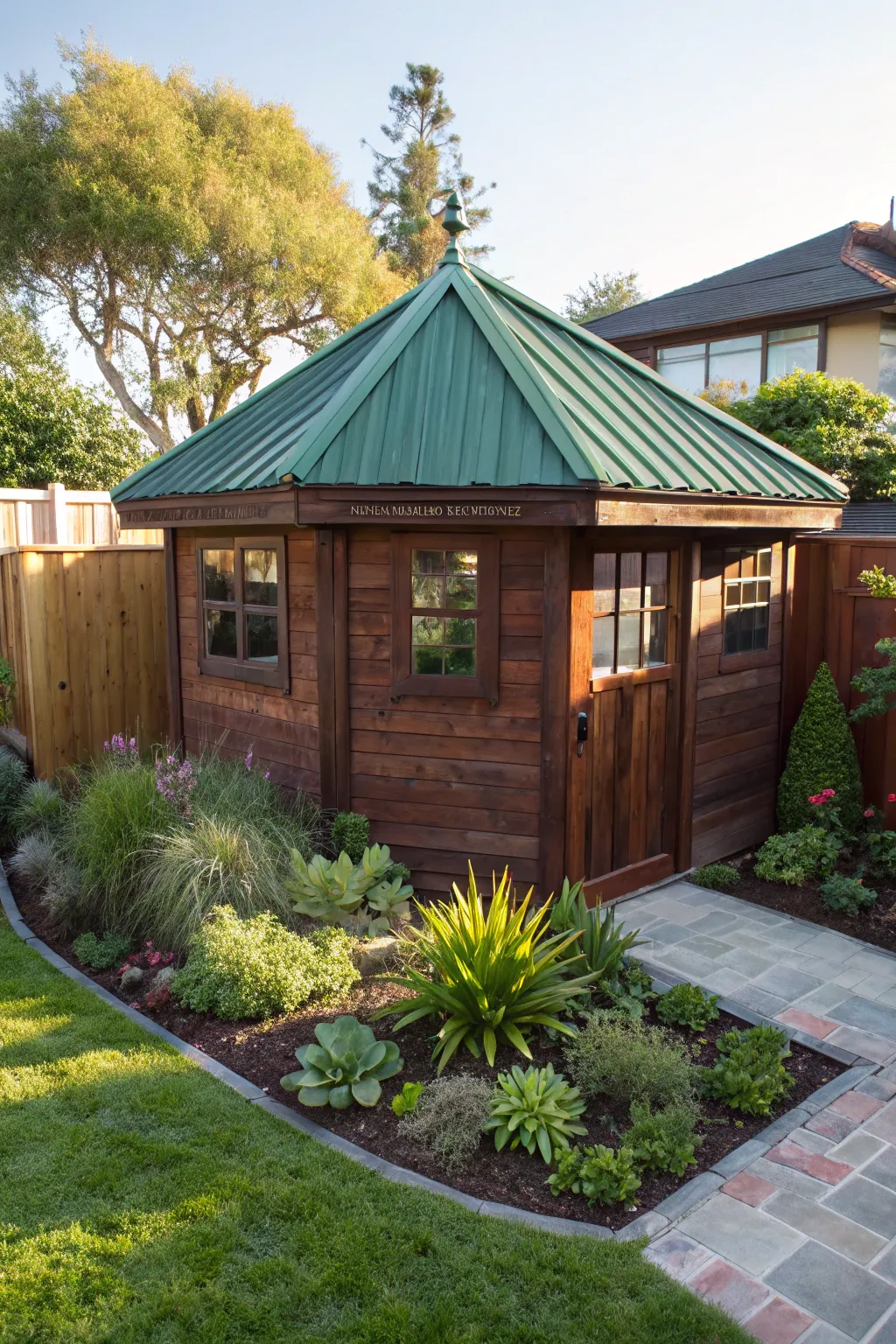 Elevate your backyard with a stunning green-roofed garden shed that combines sustainability and craftsmanship.