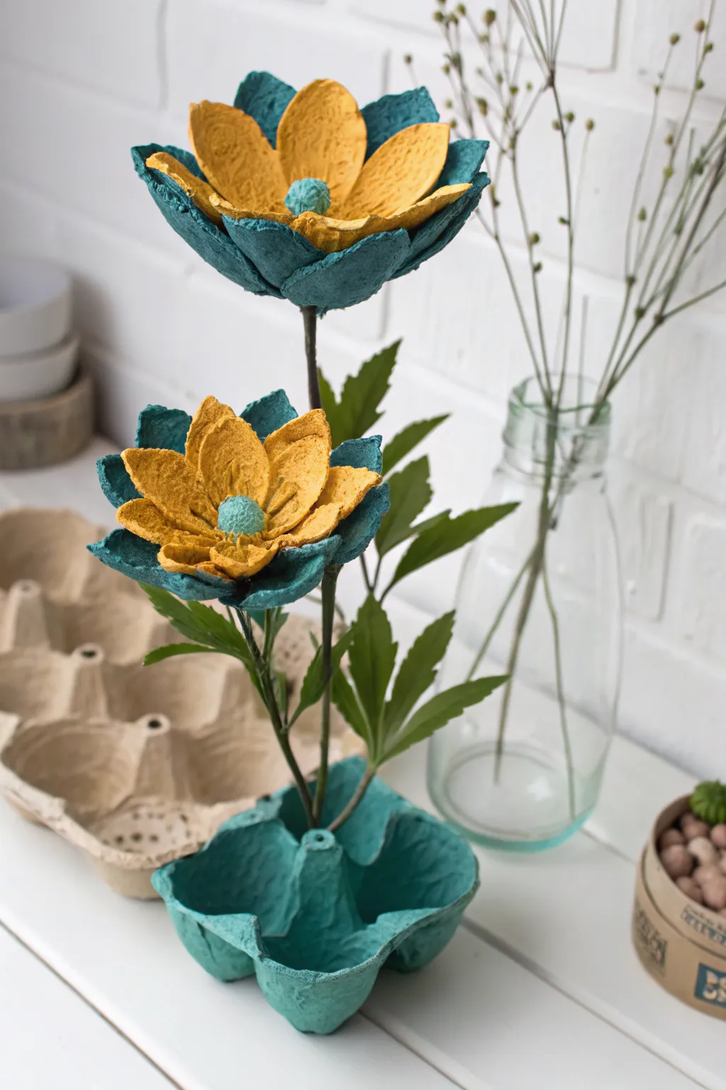 Transform everyday egg cartons into stunning everlasting blooms with a touch of Scandinavian flair.