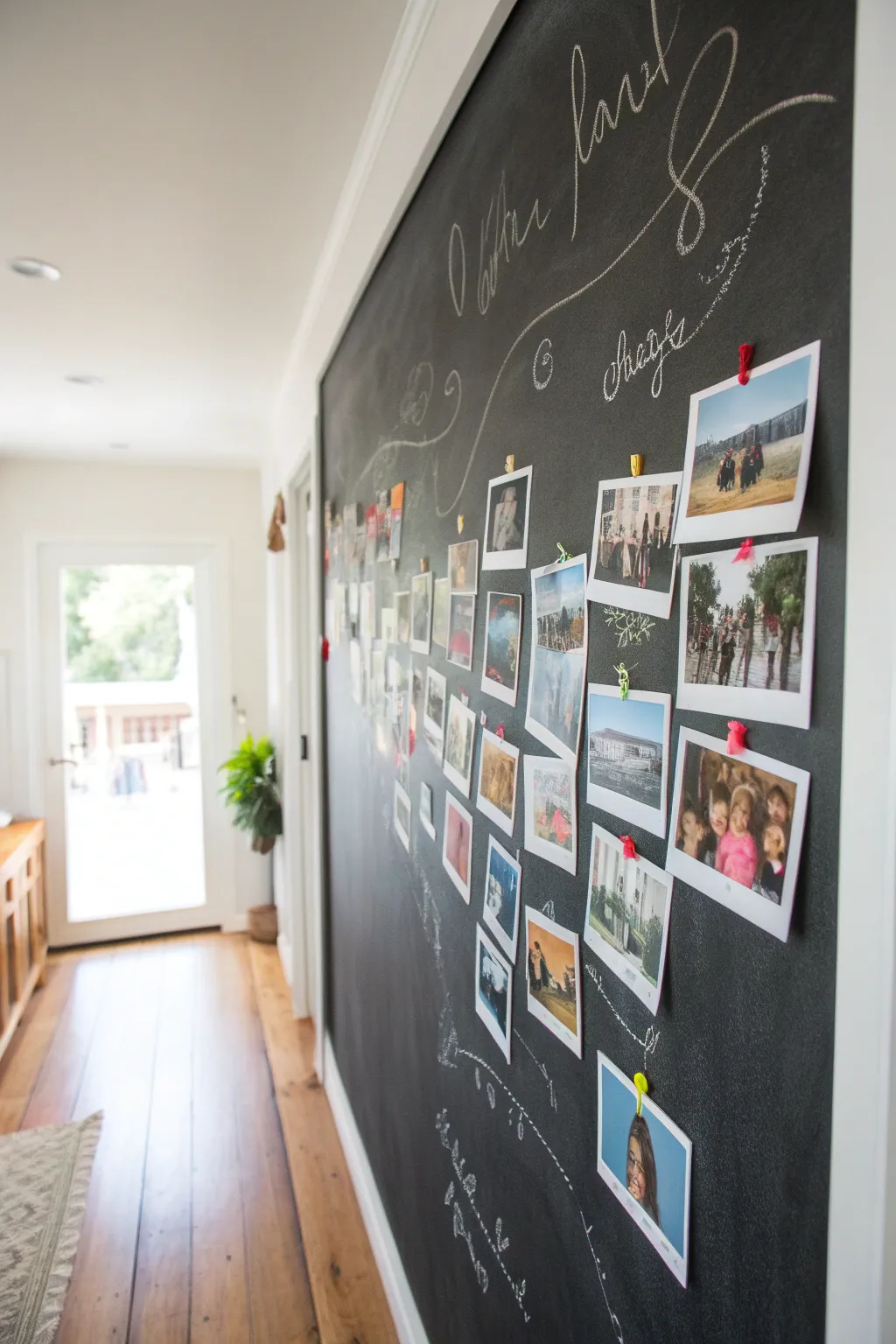 Embrace creativity with a magnetic chalkboard wall – your personal dynamic memory board for photos and notes!