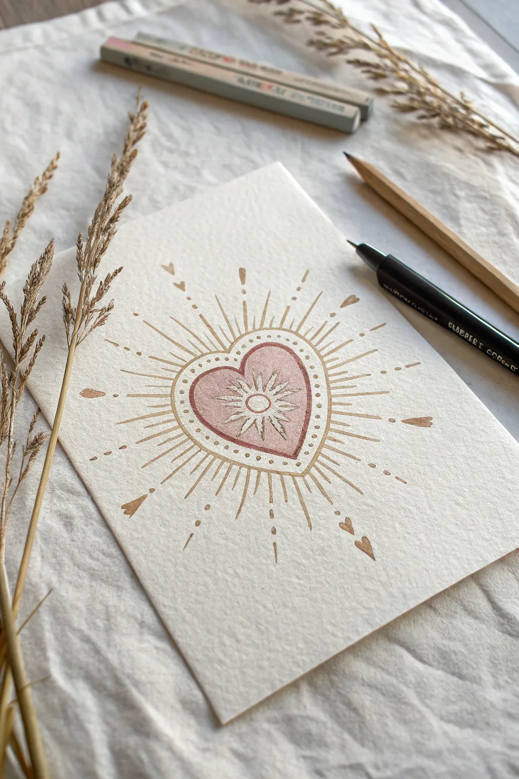 Capture her warmth with a 'Sunshine Heart' drawing, where love radiates like the sun.