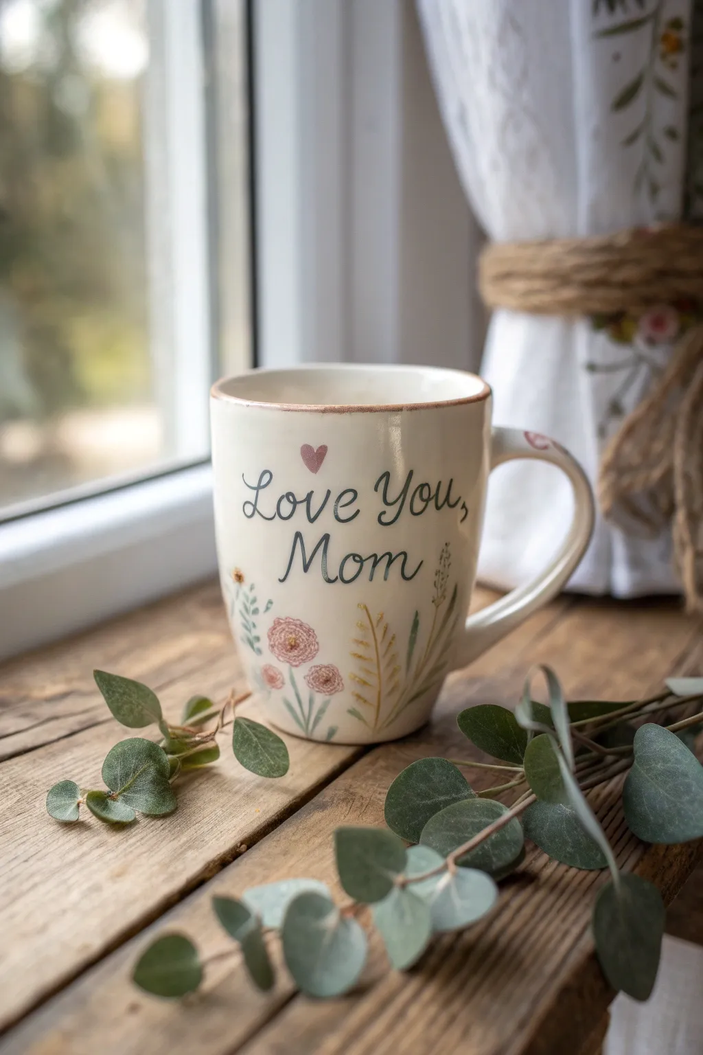 Sip love daily with a hand-painted mug, a perfect Mother’s Day gift.