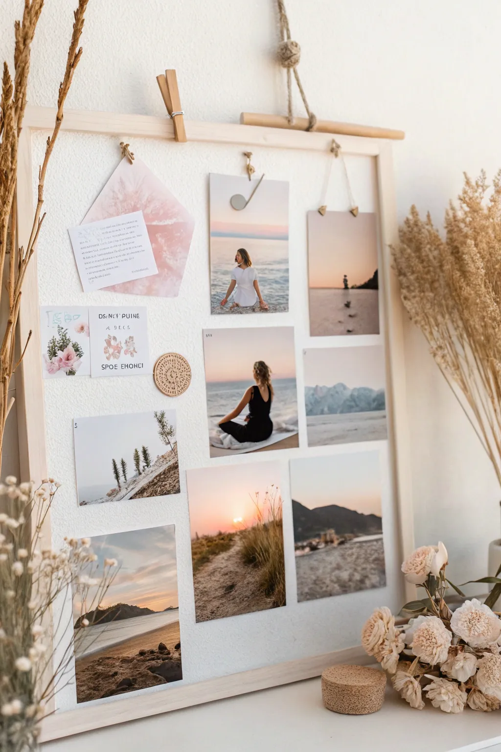 Craft your dream universe with a wellness-themed vision board. Simplicity meets serenity in this minimalist creation.