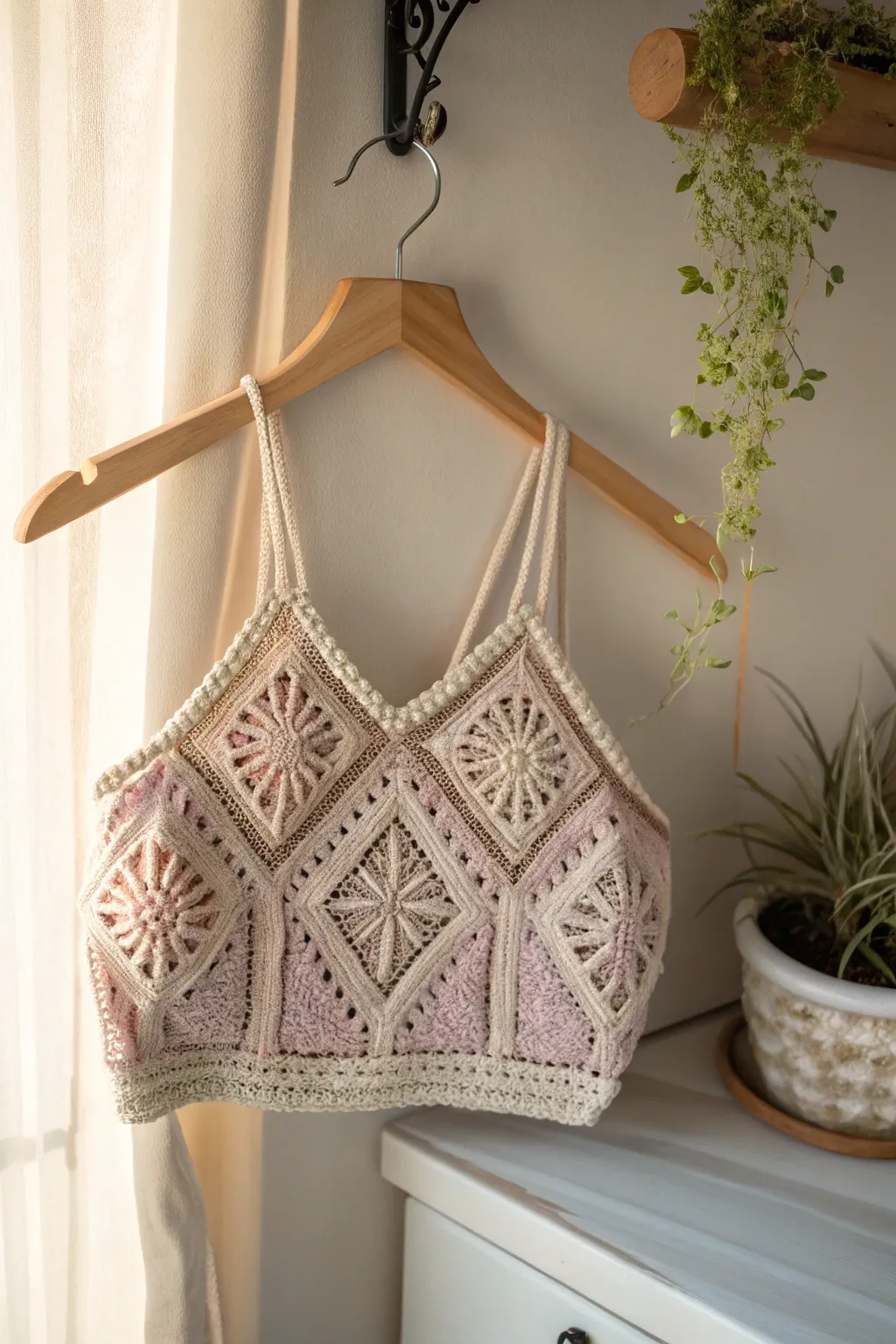 Embrace elegance with a crochet halter top, where modern patterns meet timeless craftsmanship.