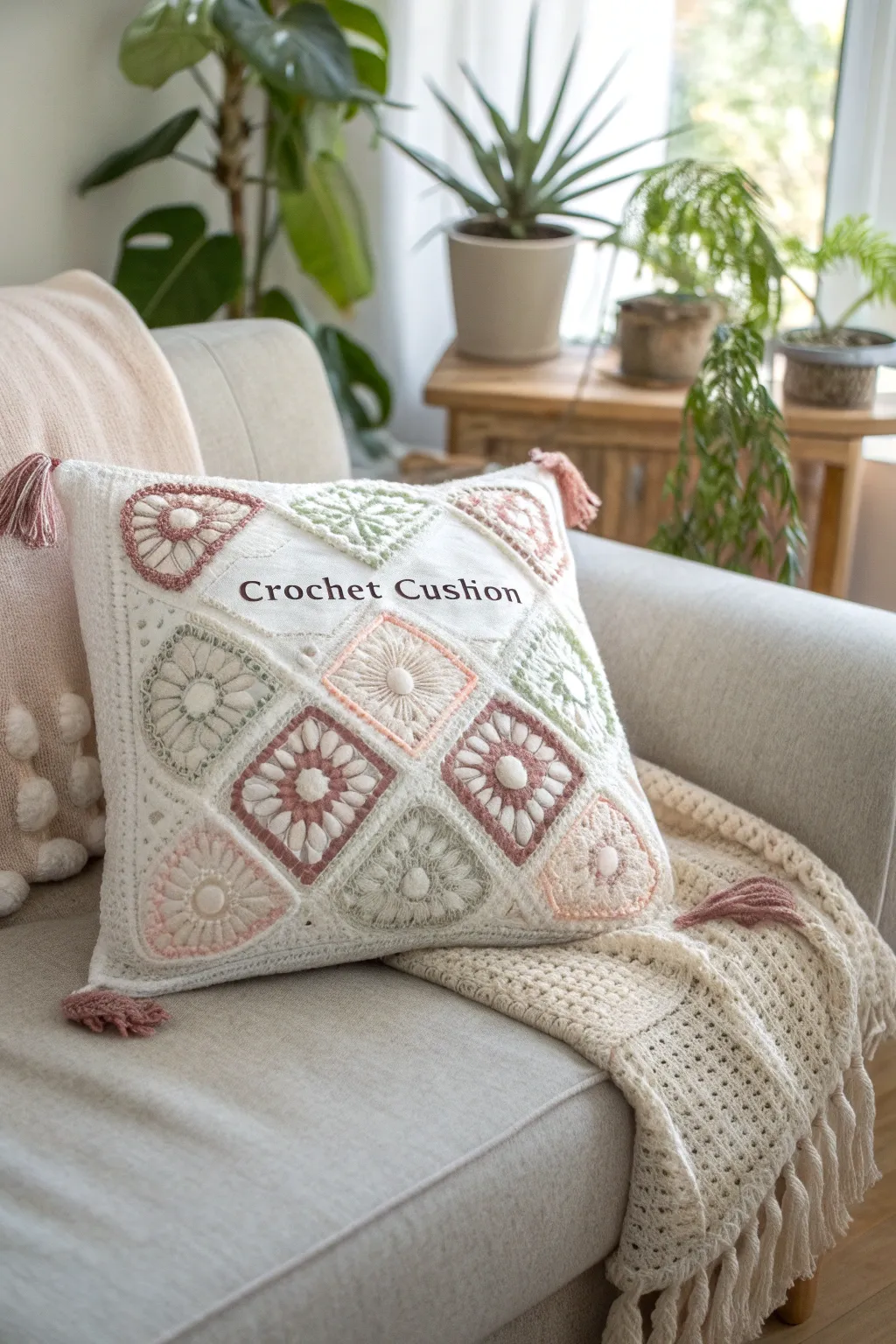 Add a personal touch to her space with a beautifully crafted crochet cushion that speaks to simplicity and elegance.