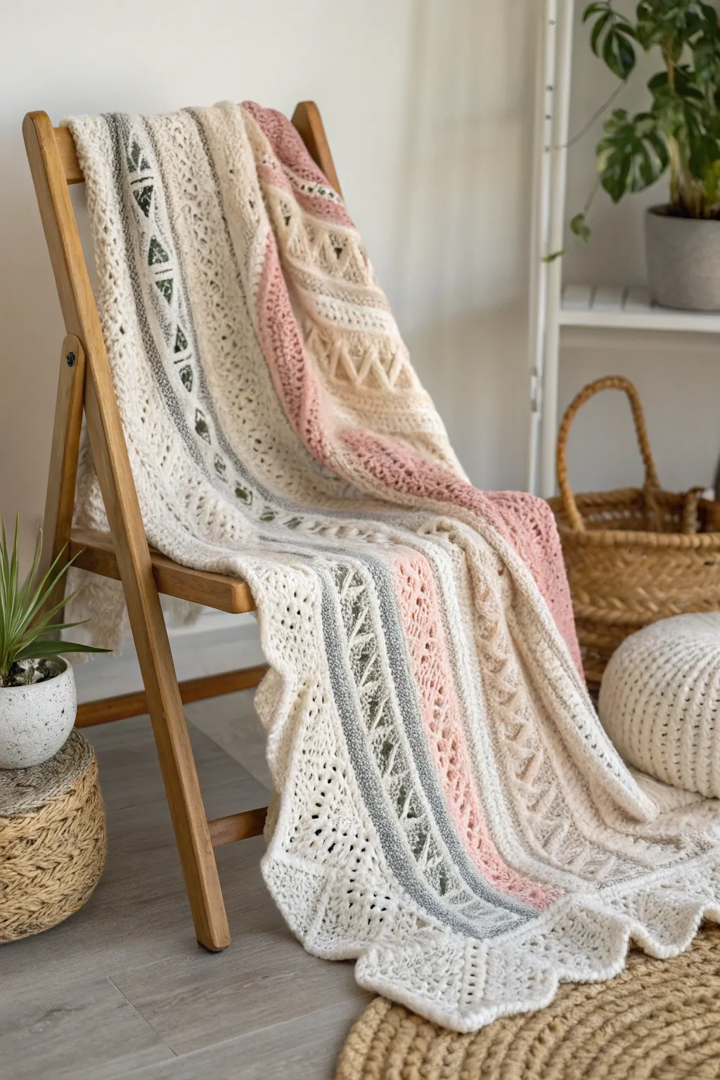 Embrace the warmth: A cozy crochet blanket that invites you to wrap yourself in handcrafted elegance.