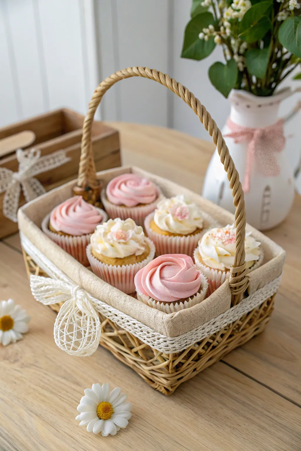 Elevate your gift-giving with a cupcake basket that’s as delightful as it is delicious. 🌸✨