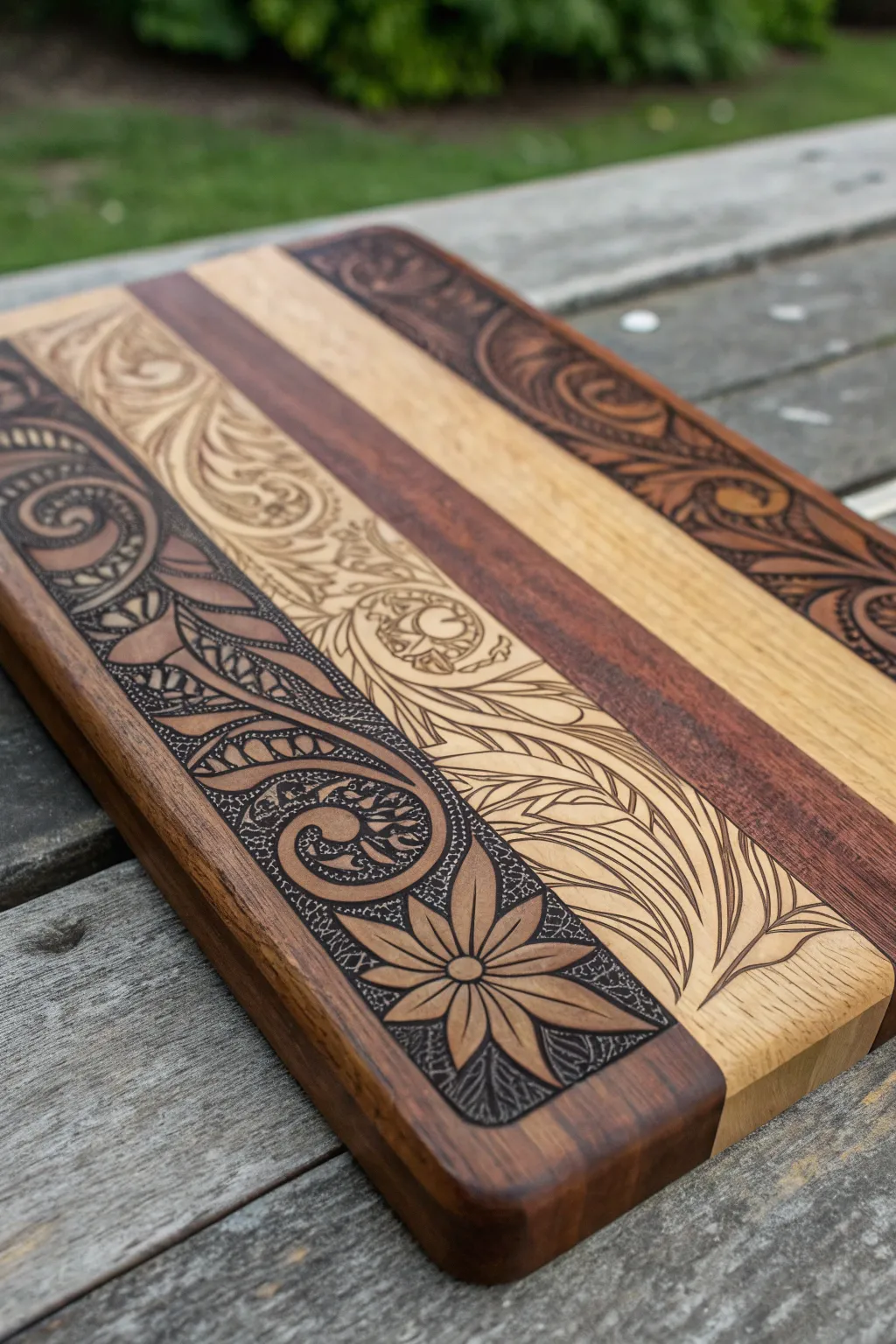 Elevate your kitchen with a bespoke cutting board that combines artistry and function. Perfect for the discerning craftsman.