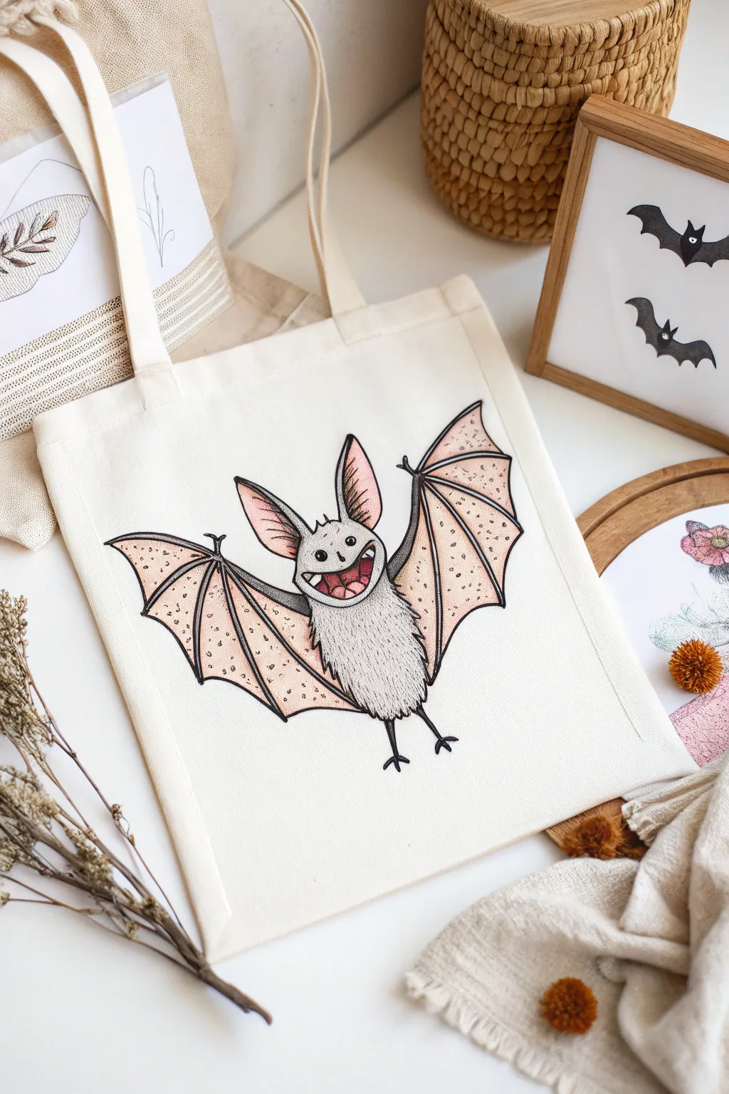 Embrace the cuteness of Halloween with this happy little bat, perfect for adding a playful touch to your seasonal decor!