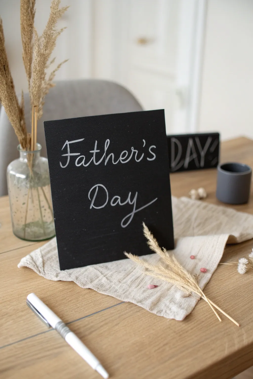 Craft a timeless message with a charming chalkboard effect Father's Day card—where simplicity meets heartfelt creativity.