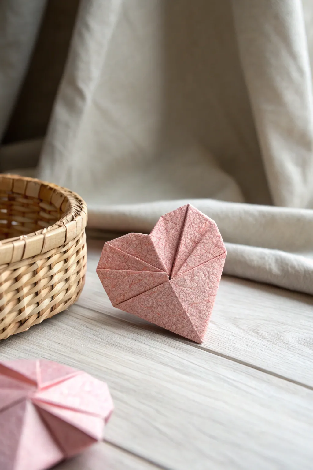 Discover the charm of handmade love with a minimalist origami heart.