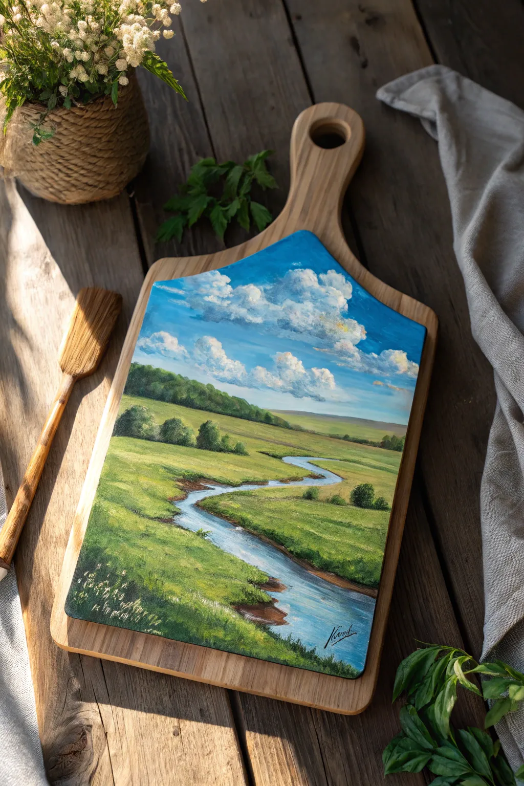 Transform your kitchen with art; let your cutting board tell a story.