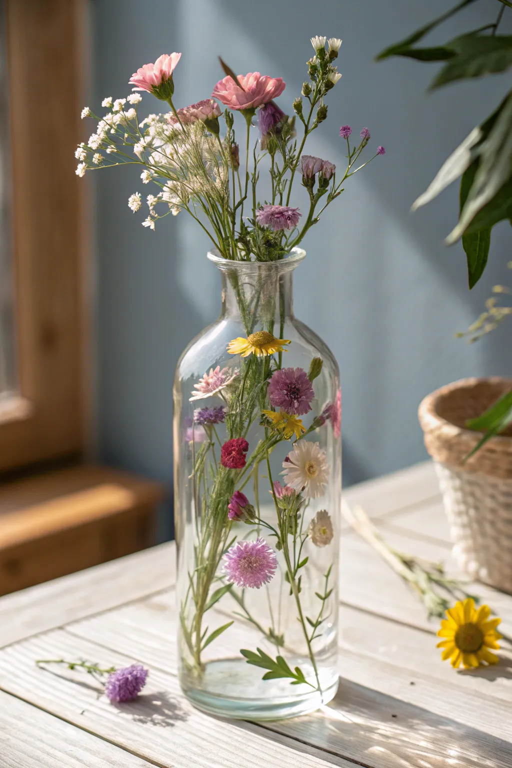 Capture the essence of summer with a decoupage pressed flower vase that brings nature's beauty indoors.