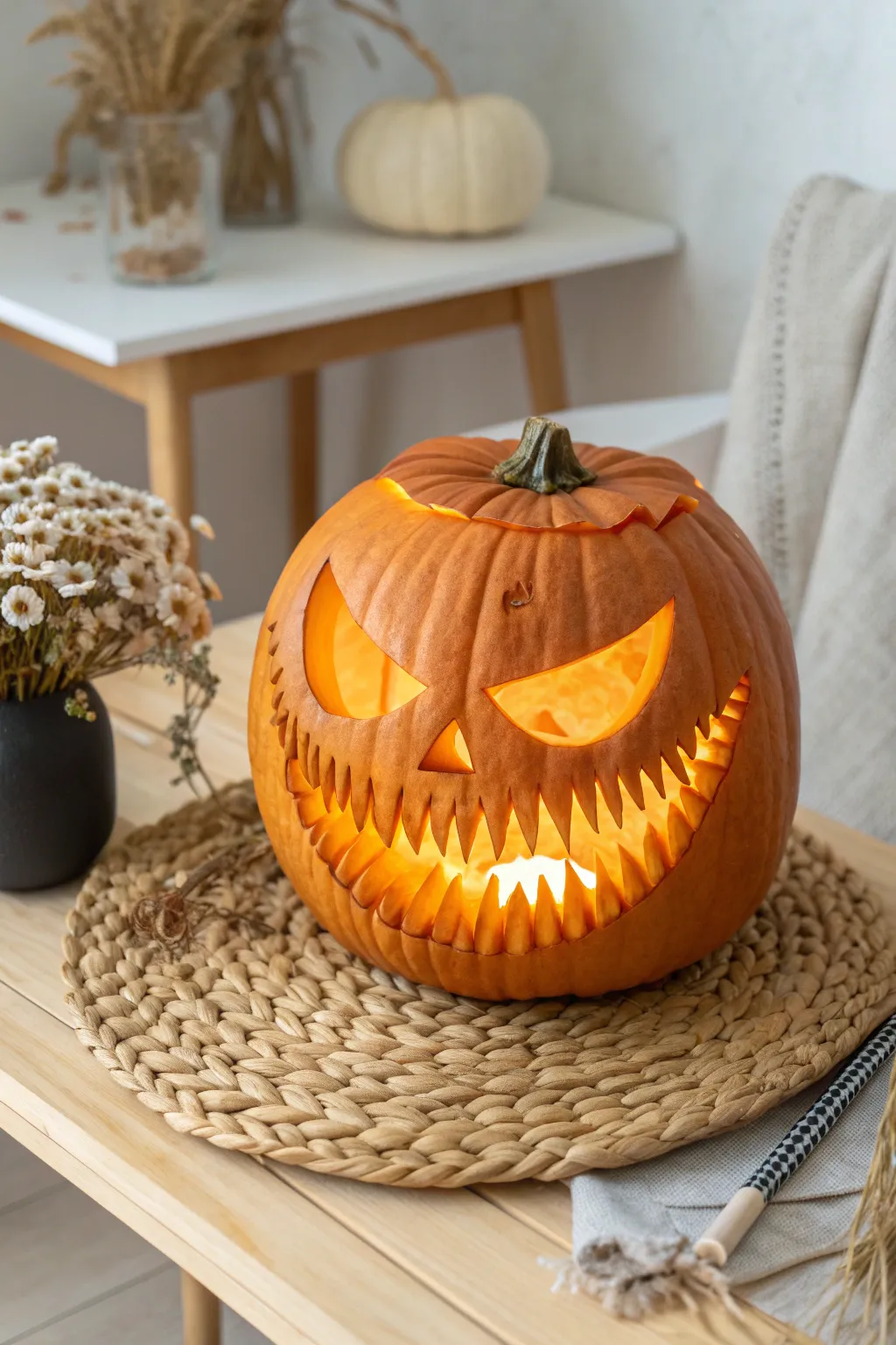 Illuminate your Halloween with glow-in-the-dark pumpkin teeth! 🎃✨