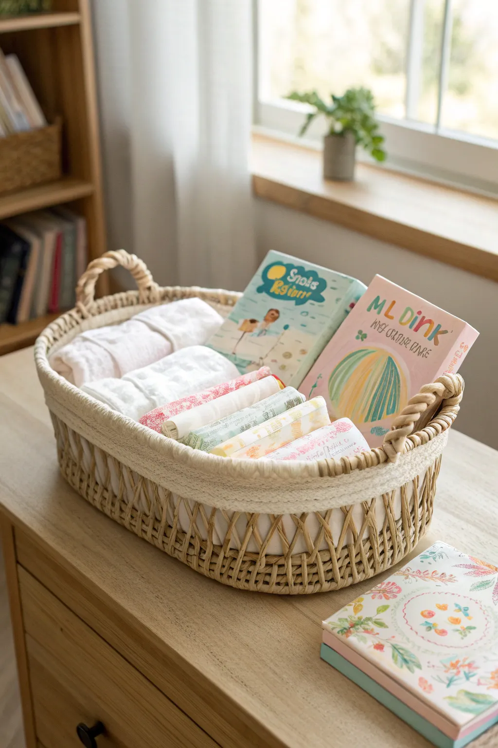 Create a cozy, storytime-ready diaper basket with a touch of nostalgia and whimsy.