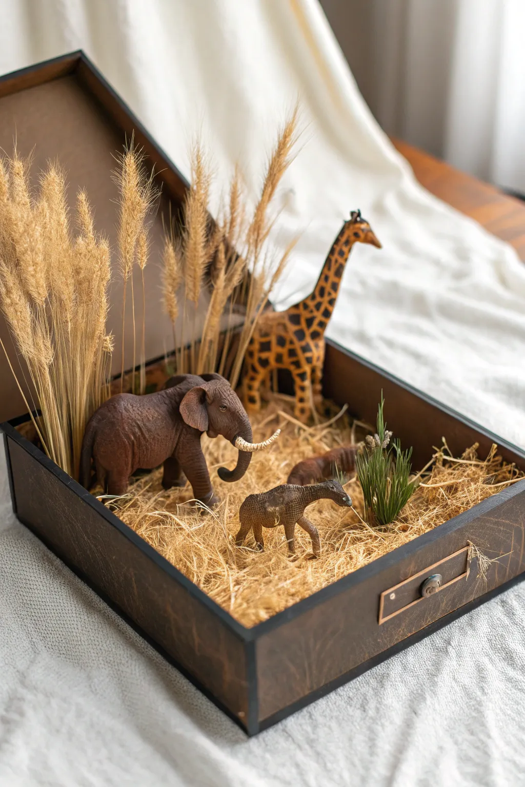 Embark on a wild journey with this charming safari diorama—where simplicity meets adventure!