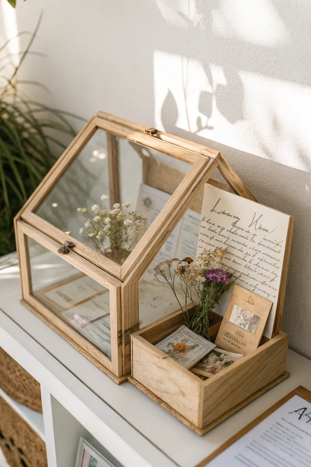 Celebrate your journey together with a handcrafted shadow box – a perfect blend of memories and artistry.
