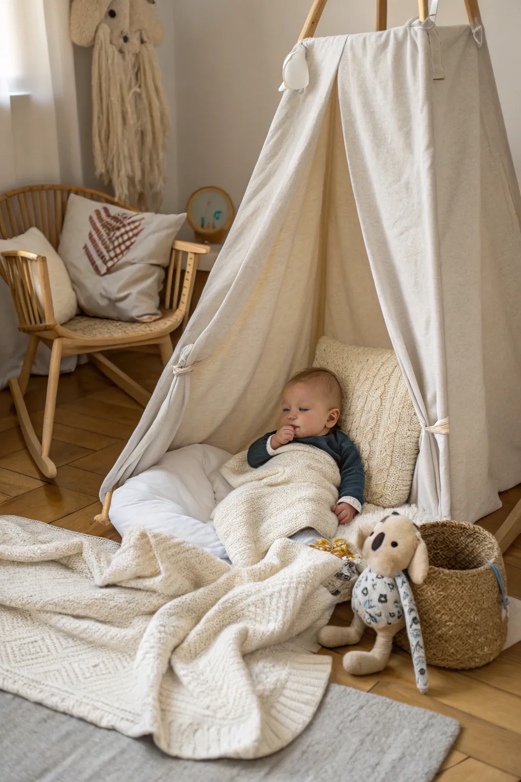 Capture the magic of a rainy day adventure with your little explorer in a cozy blanket fort.