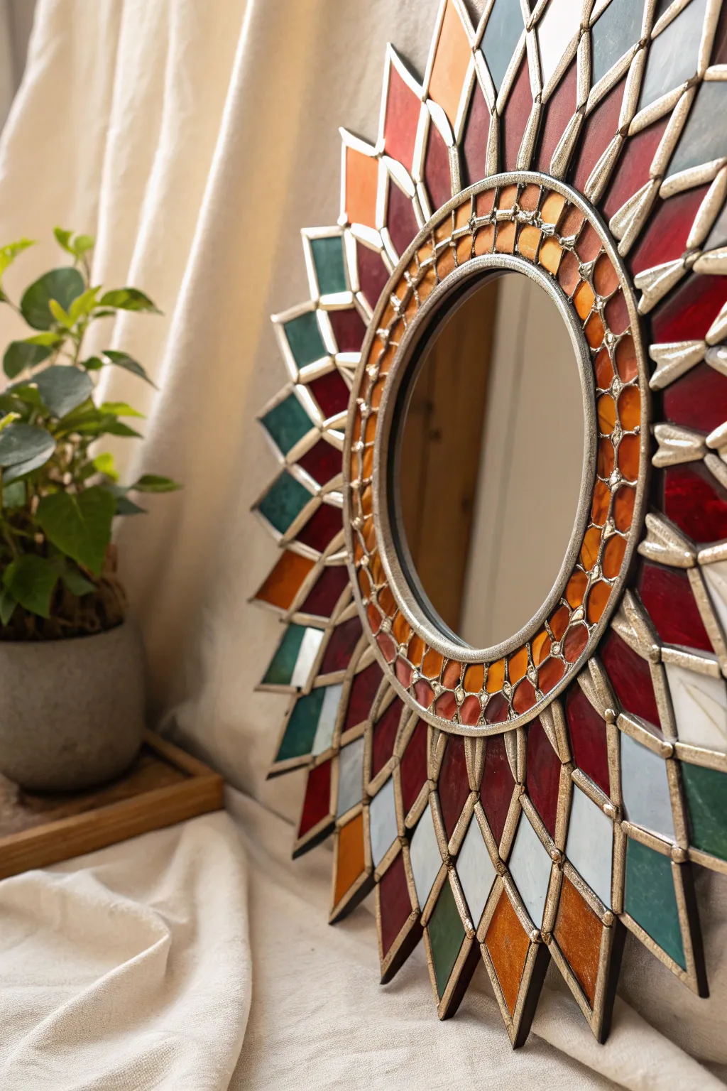 Transform broken mirrors into a sculptural masterpiece with this DIY 3D textured art piece.
