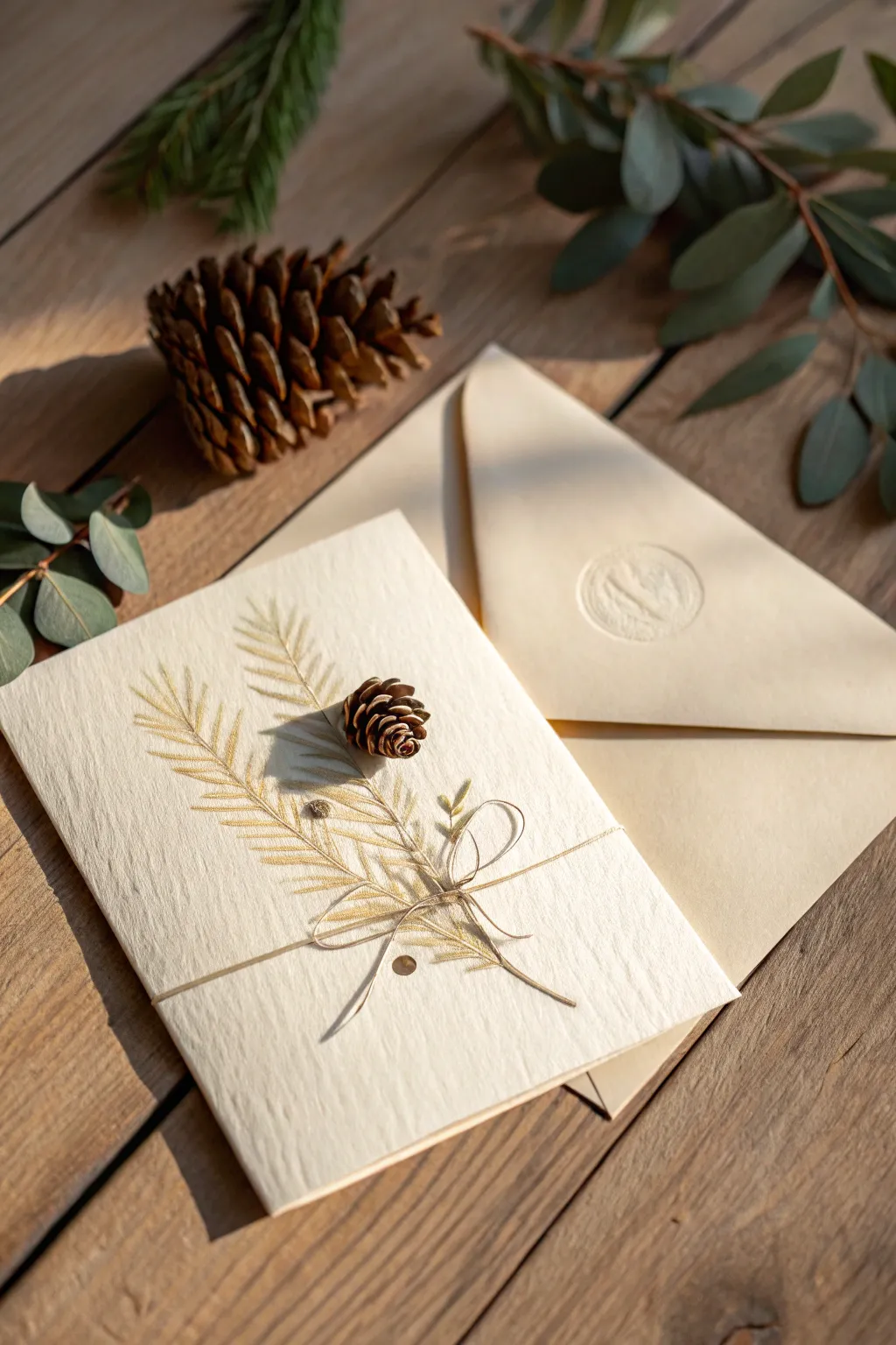 Embrace the beauty of nature with this DIY Christmas card, a perfect blend of simplicity and rustic charm.