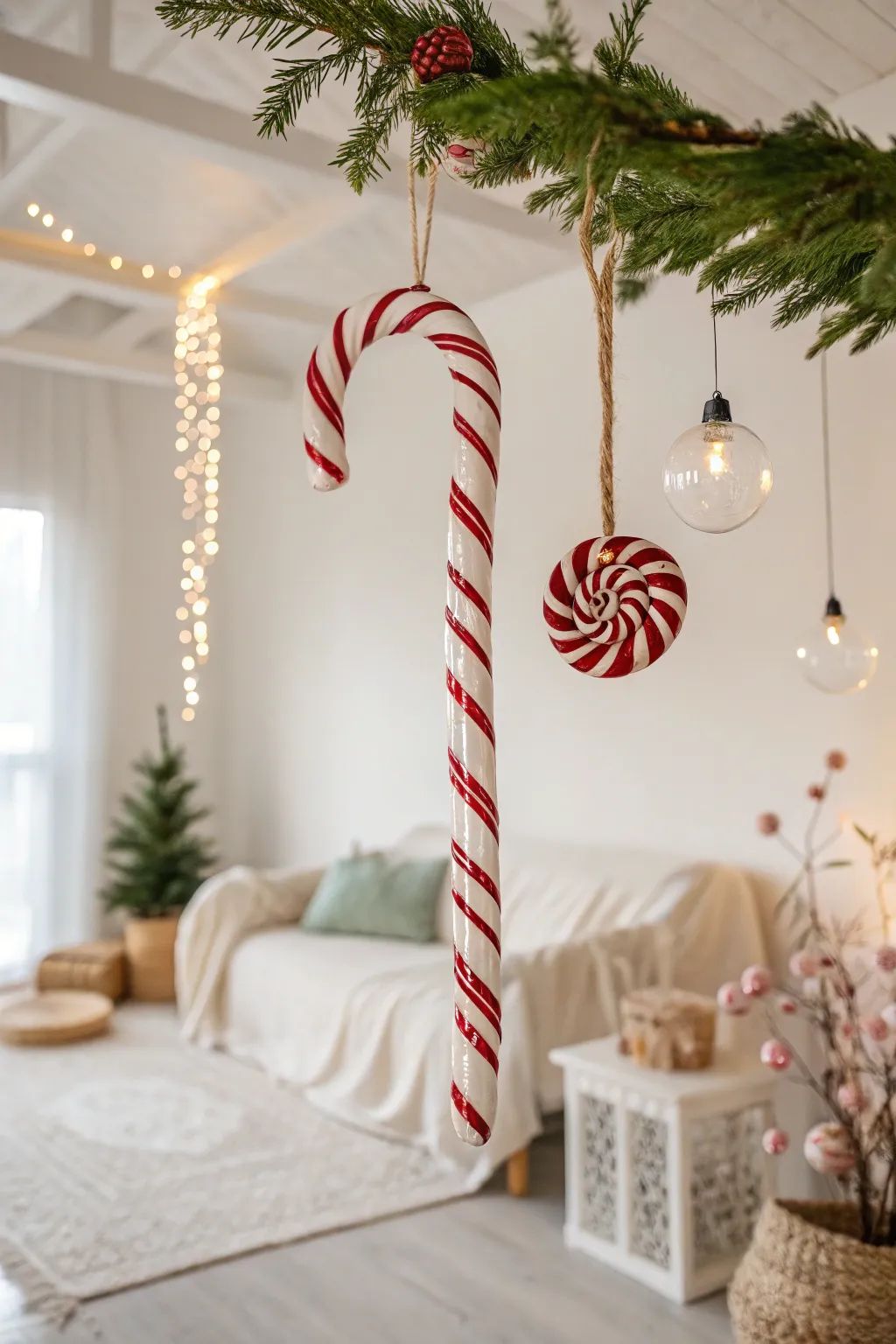 Sweeten your holiday decor with a touch of minimalist charm and playful candy-themed elegance.
