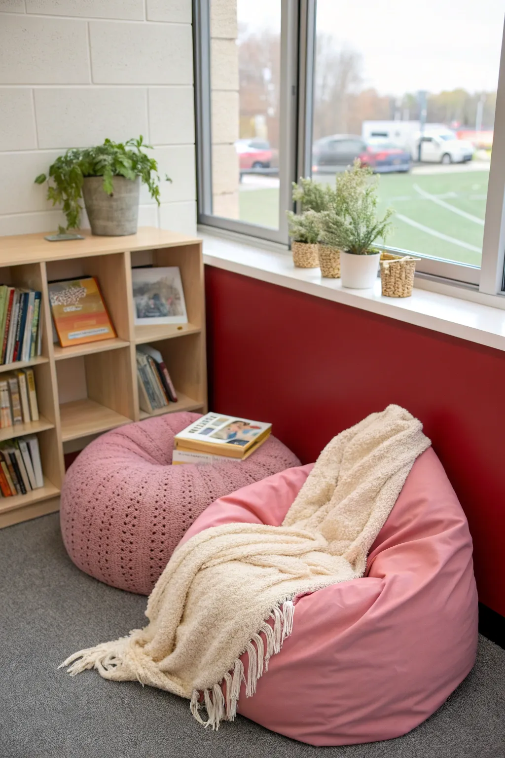 Transform your classroom corner into a serene escape with this cozy reading nook—perfect for dreamers and book lovers alike.