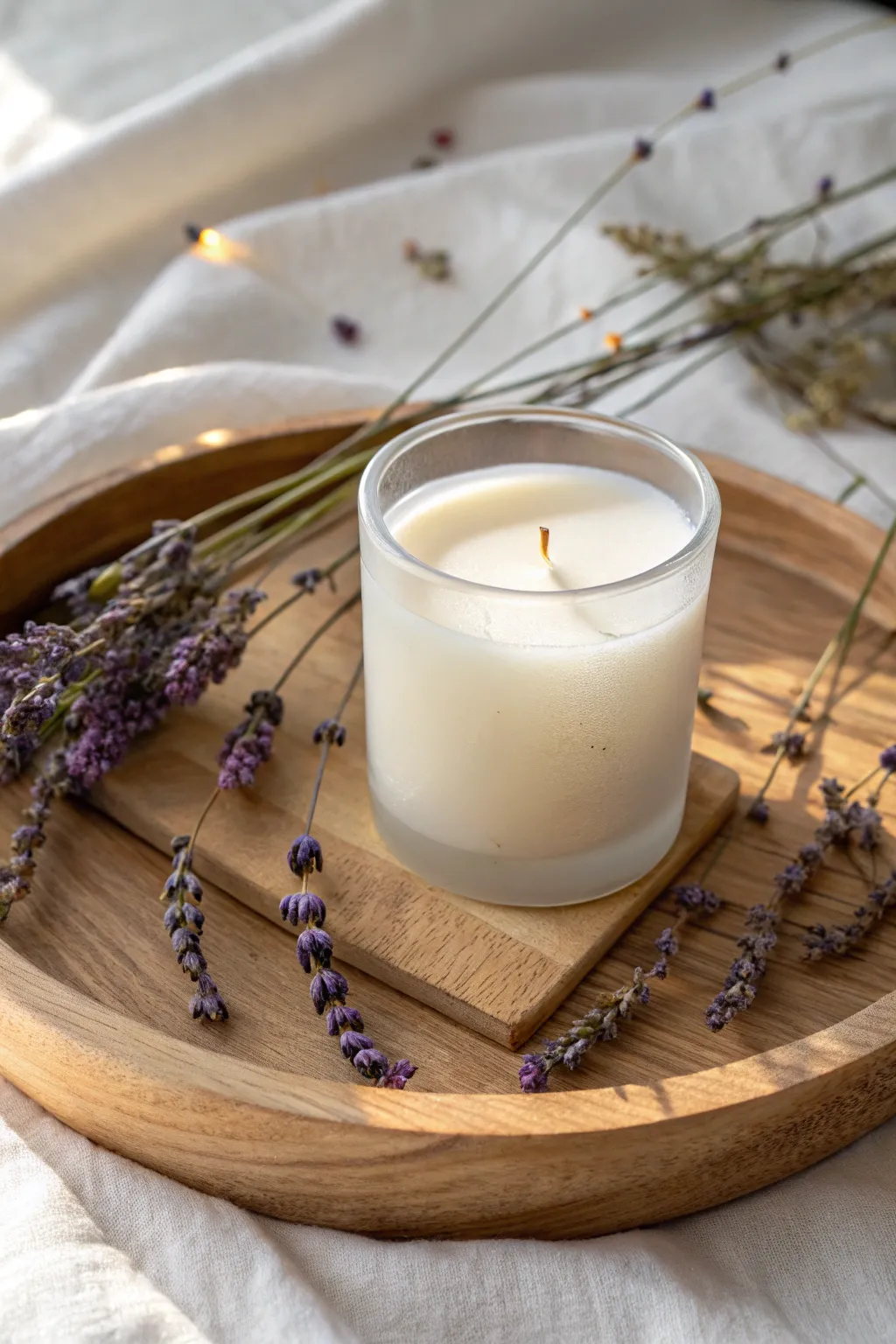 Embrace tranquility with handmade lavender-scented candles, perfect for adding a touch of calm elegance to your space.